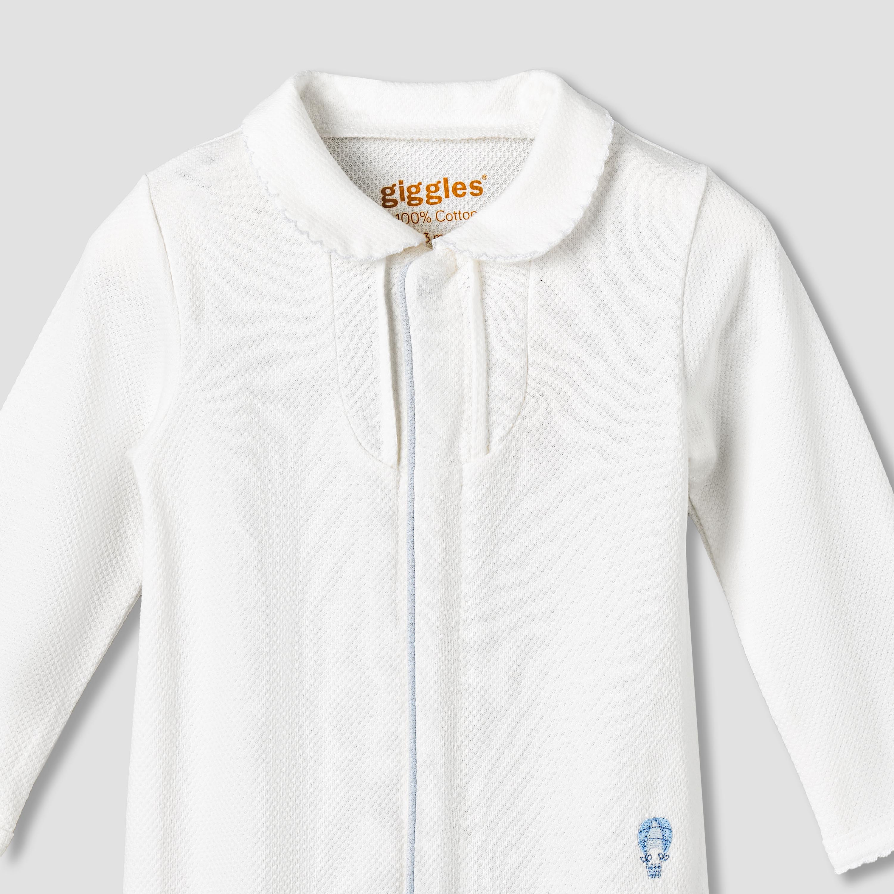 Giggles Cotton Collared Long Sleeves Sleepsuit with Snap Button Closure-baby-boys-clothing-nightwear-sleepsuits-image-3
