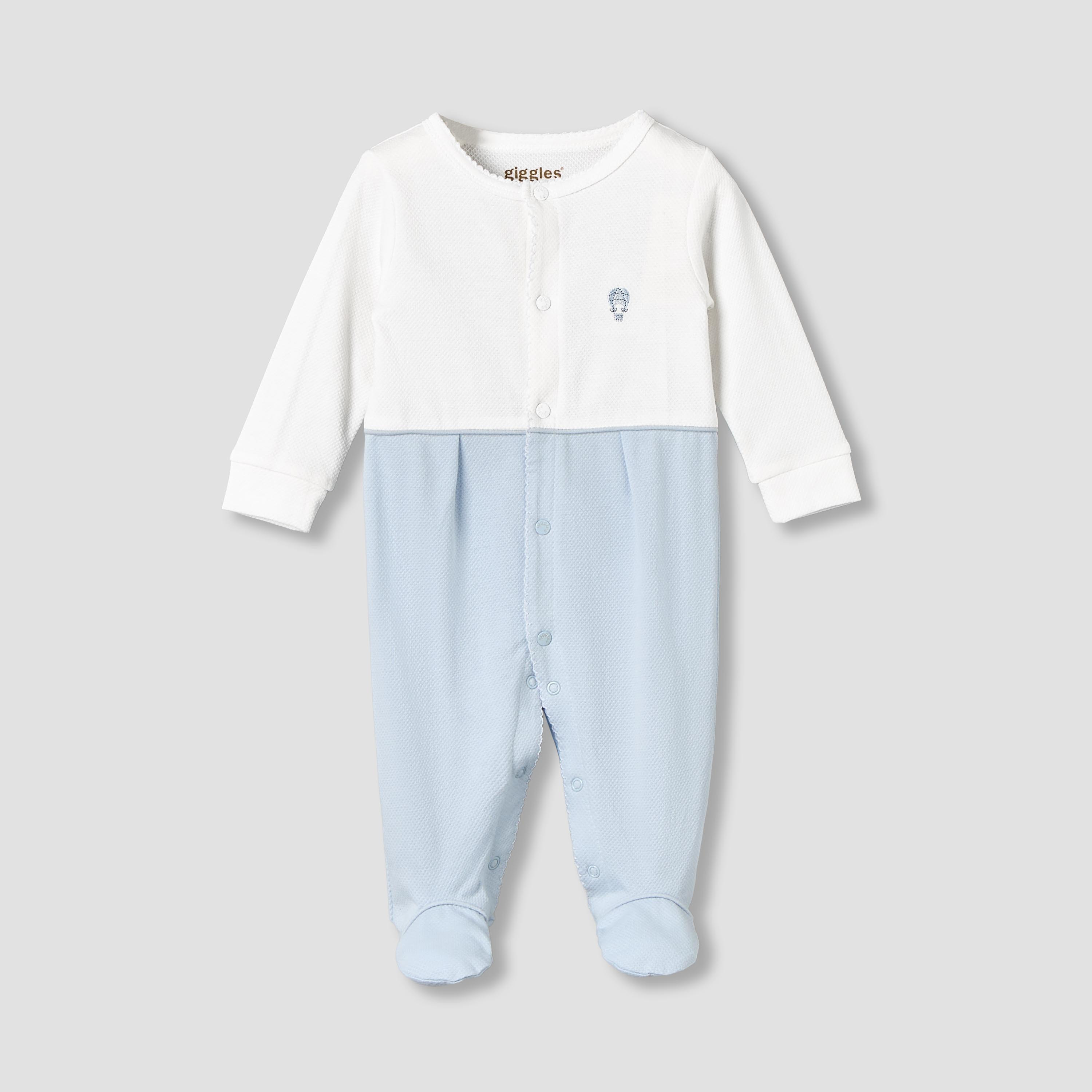 Giggles Cotton Round Neck Long Sleeves Sleepsuit with Hot Air Balloon Embroidery-baby-boys-clothing-nightwear-sleepsuits-image-2