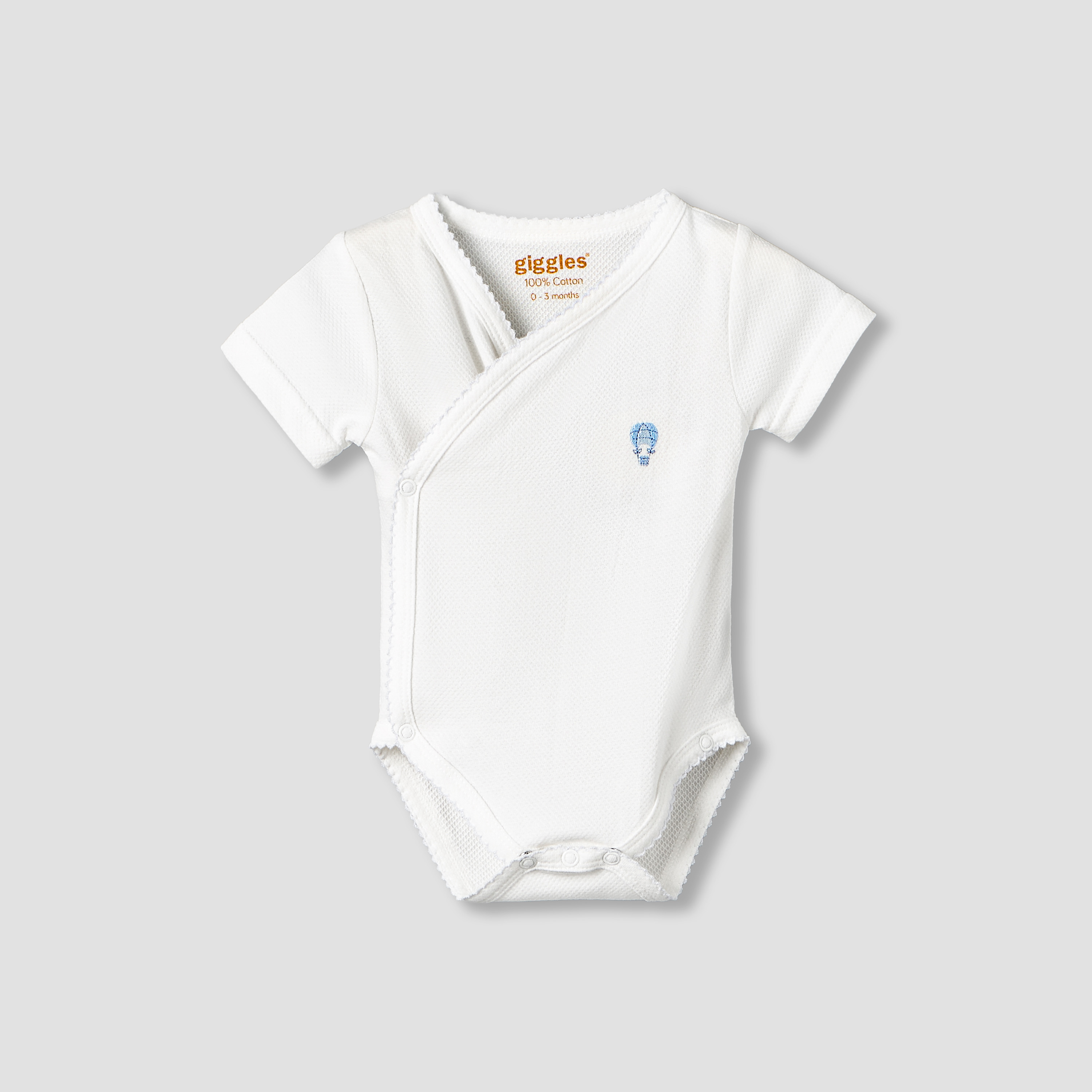 Giggles V-neck Short Sleeve Bodysuit with Snap Button Closure-baby-boys-clothing-bodysuits-image-1