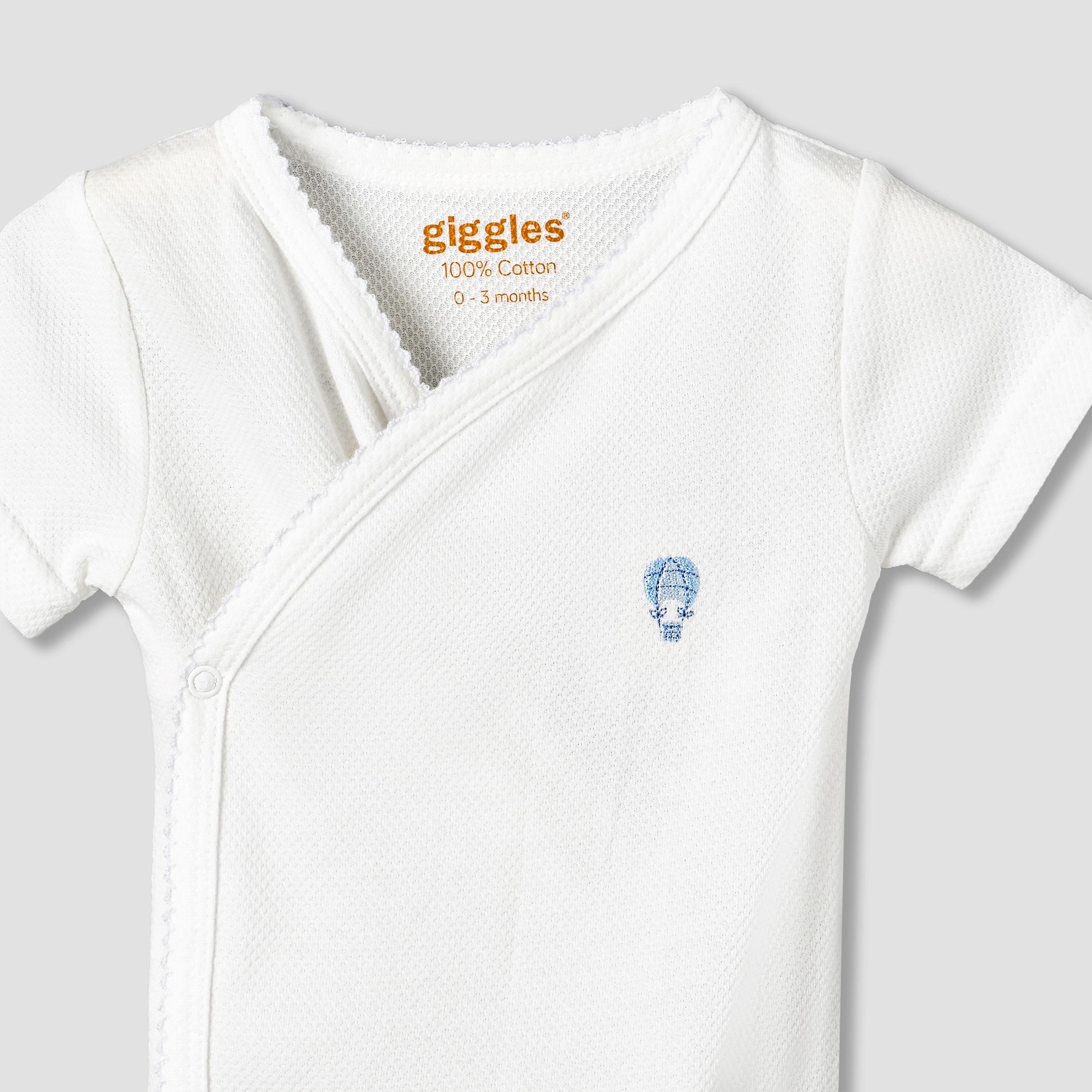 Giggles V-neck Short Sleeve Bodysuit with Snap Button Closure-baby-boys-clothing-bodysuits-image-3