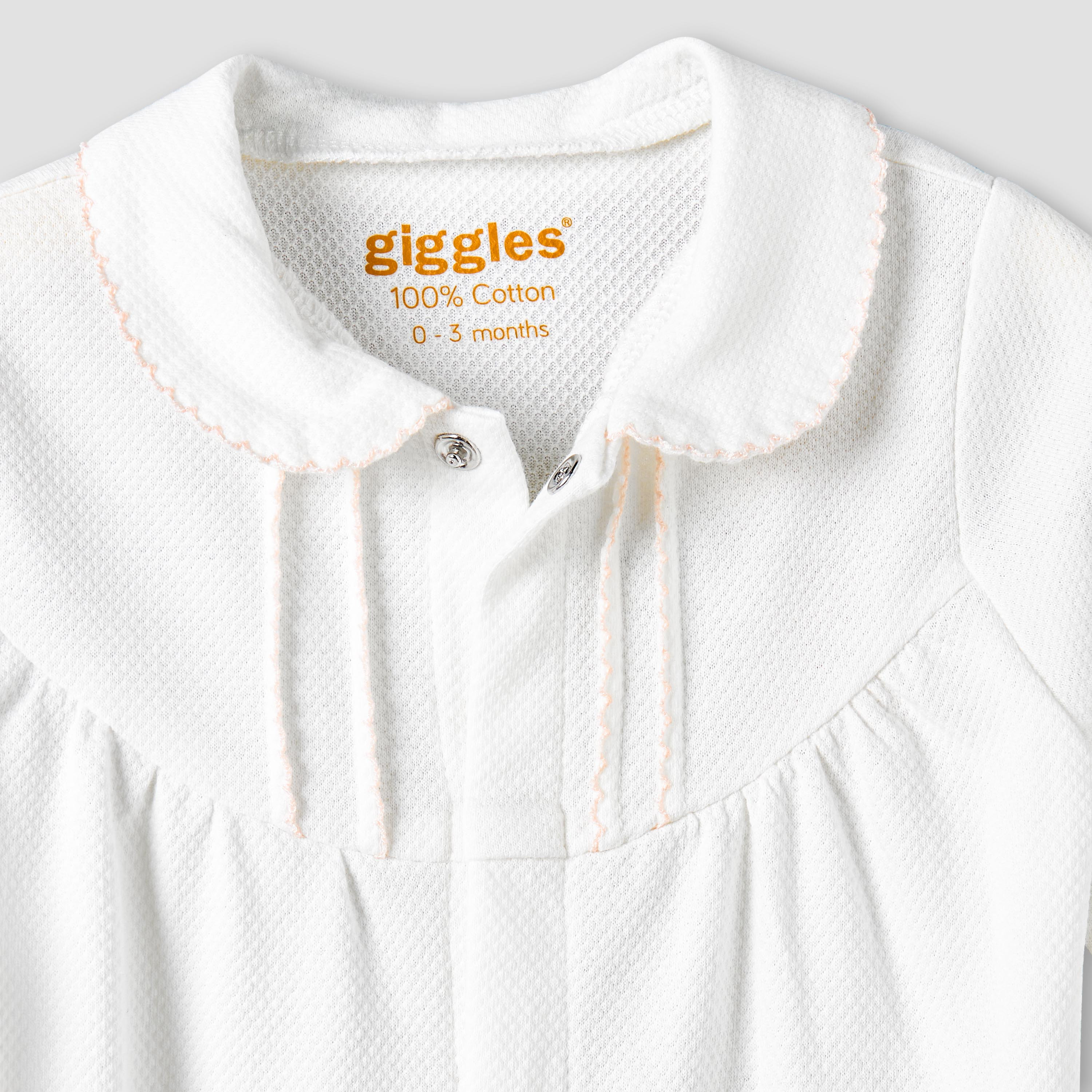 Giggles Cotton Collared Long Sleeves Sleepsuit with Snap Button Closure-baby-girls-clothing-nightwear-sleepsuits-image-5