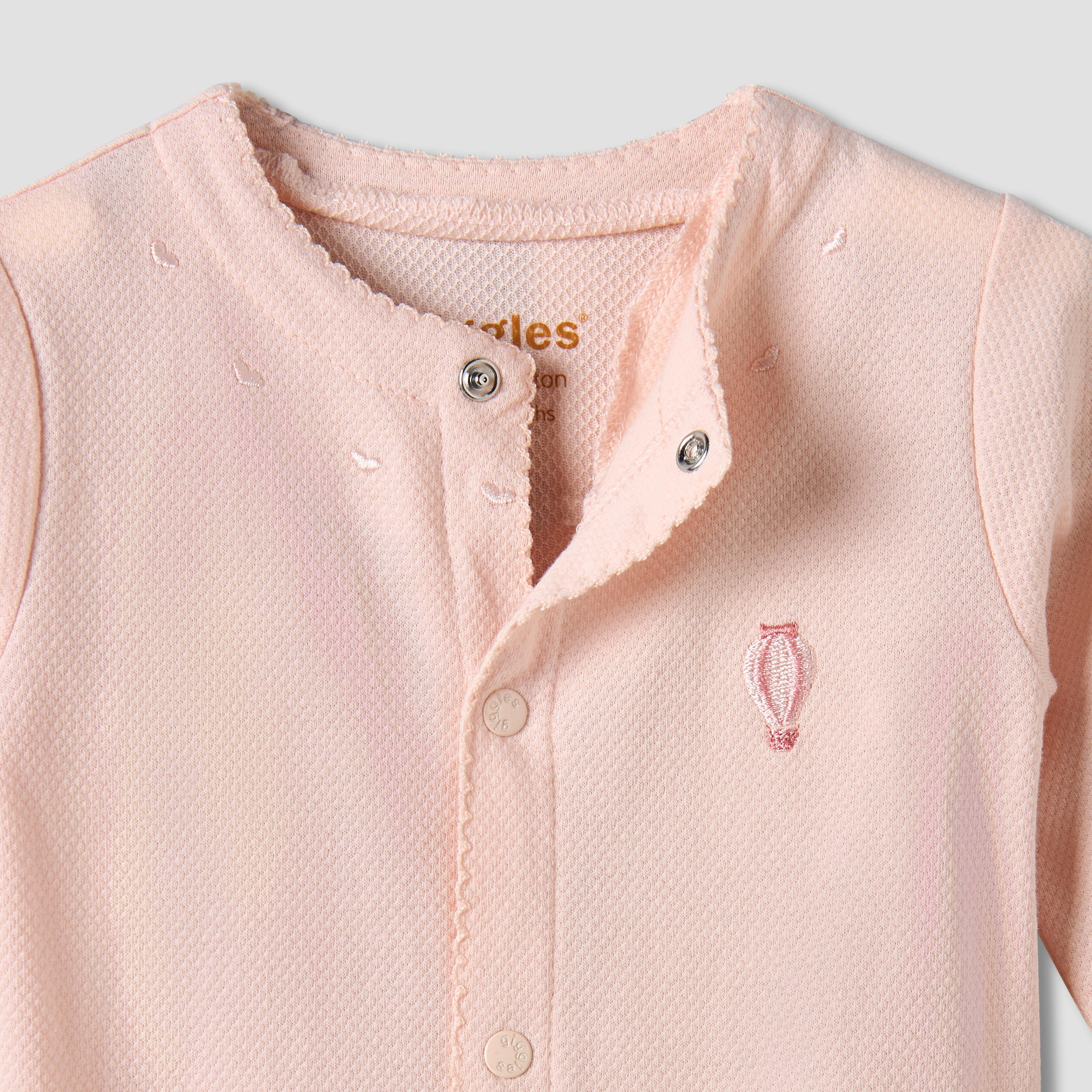 Giggles Cotton Long Sleeves Sleepsuit with Hot Air Balloon Embroidery-baby-girls-clothing-nightwear-sleepsuits-image-4