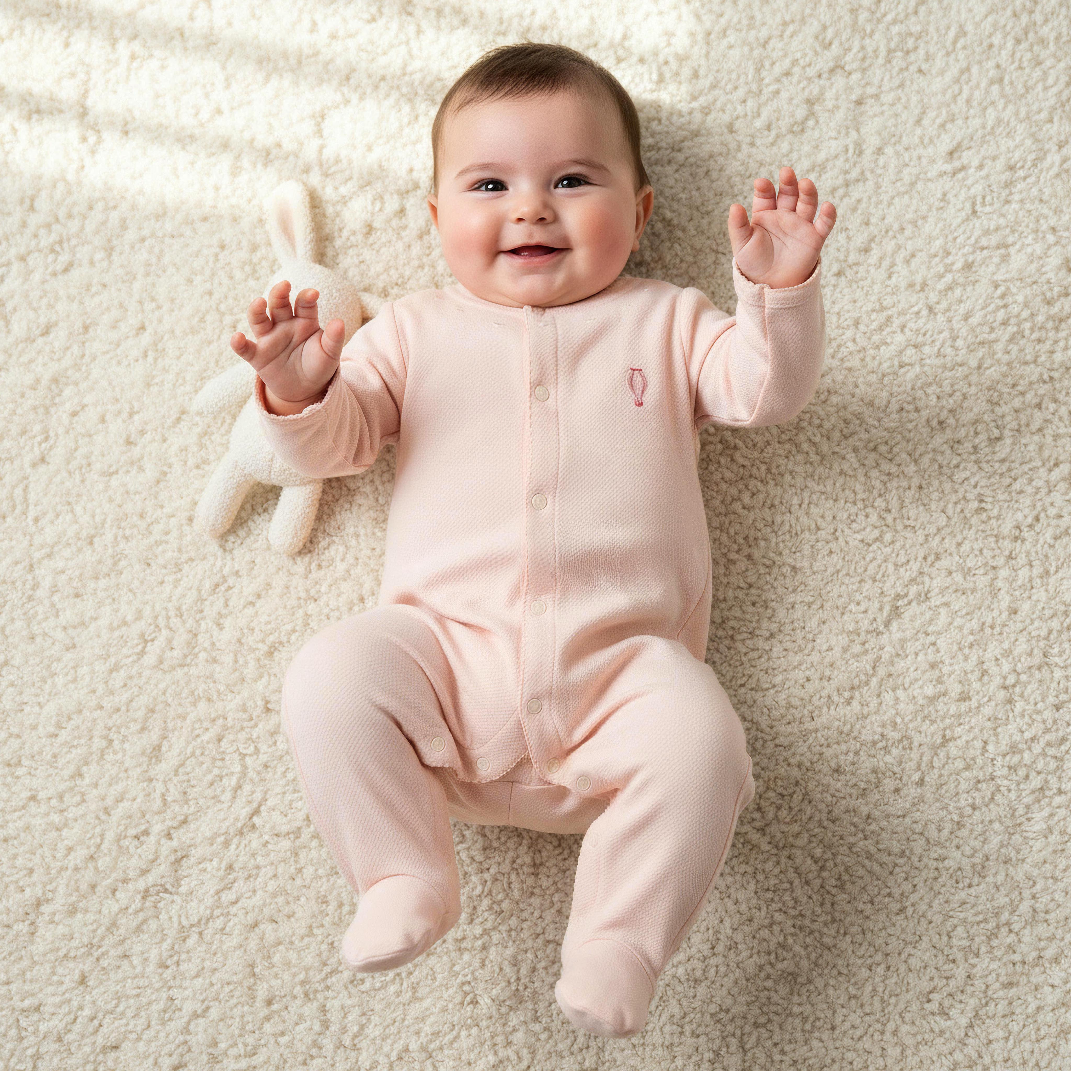 Giggles Cotton Long Sleeves Sleepsuit with Hot Air Balloon Embroidery-baby-girls-clothing-nightwear-sleepsuits-image-1