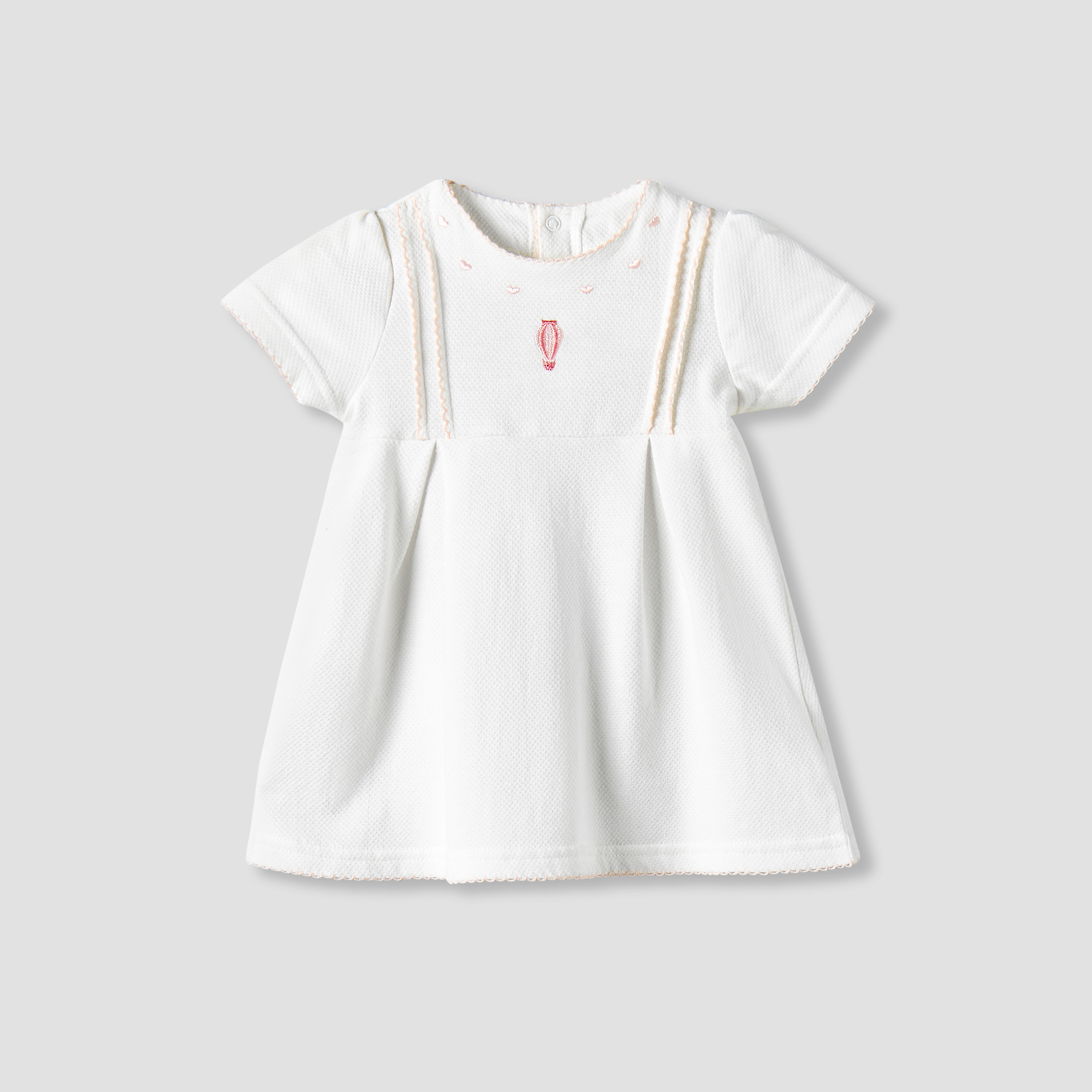 Giggles Round Neck Short Sleeves A-line Dress with Embroidery-baby-girls-clothing-dressesandjumpsuits-image-2
