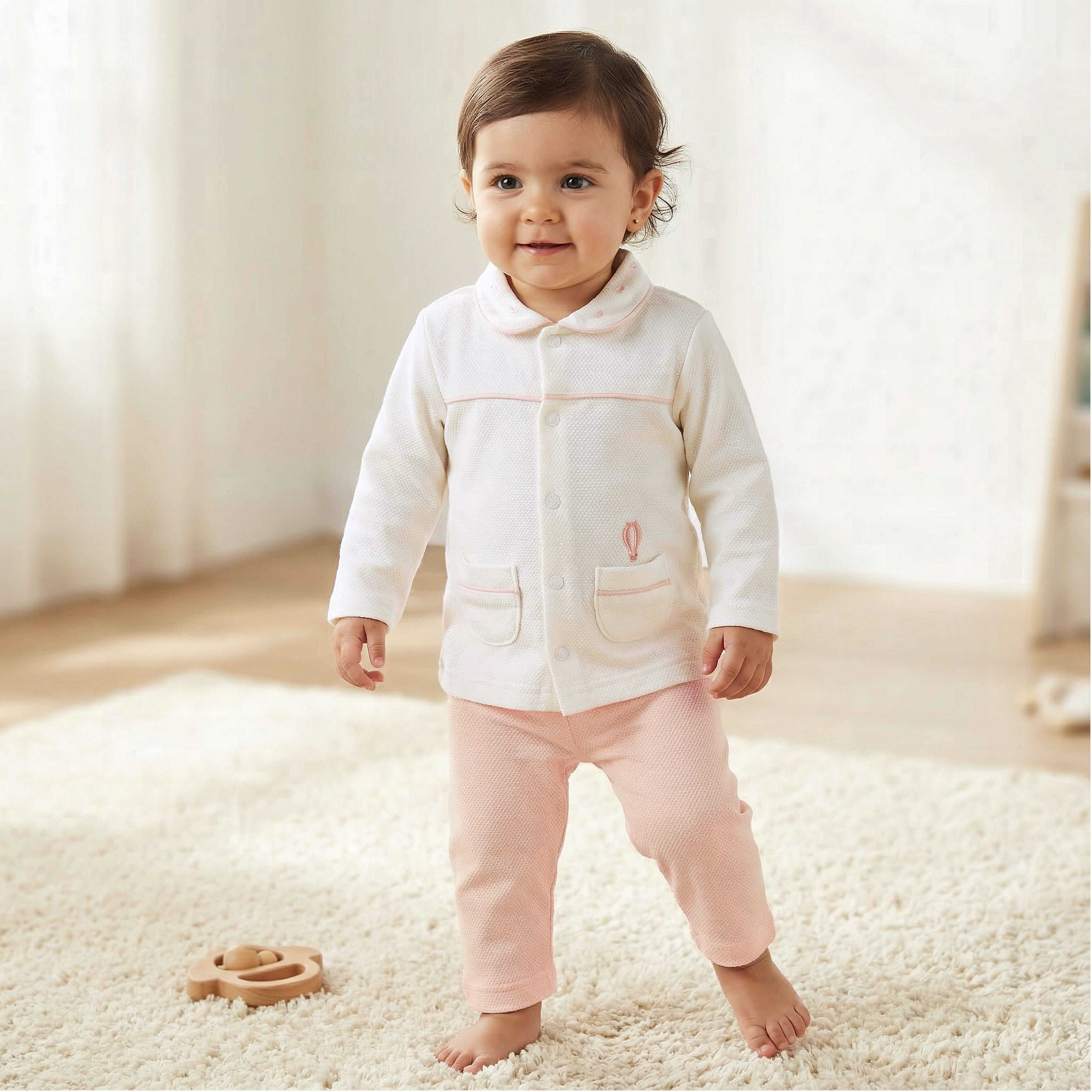 Giggles Cotton Peter Pan Collar Long Sleeves Pyjama Set with Hot Air Balloon Embroidery-baby-girls-clothing-nightwear-pyjamasets-image-1