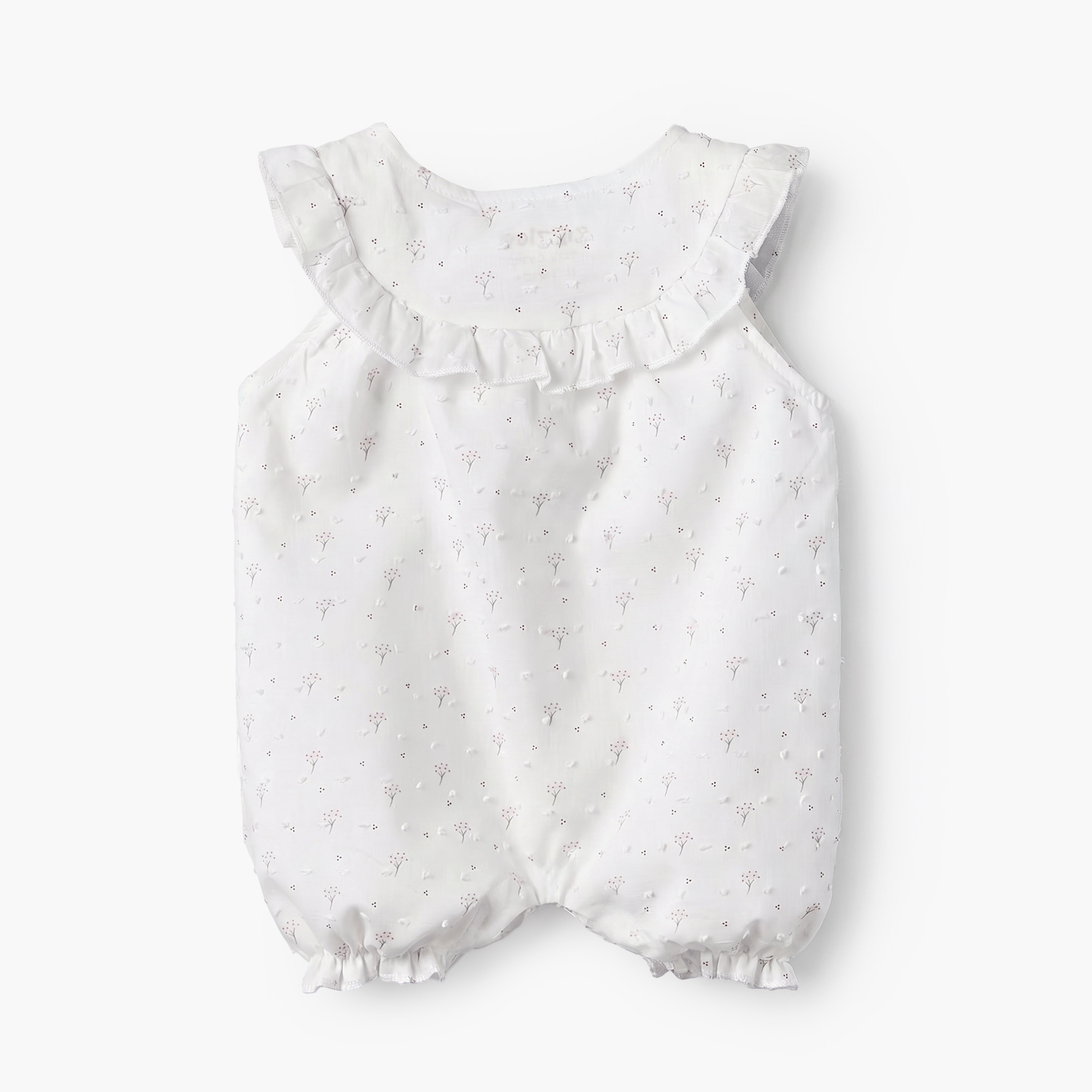 Giggles Round Neck Sleeveless Romper with Cap-baby-girls-clothing-rompers-image-3