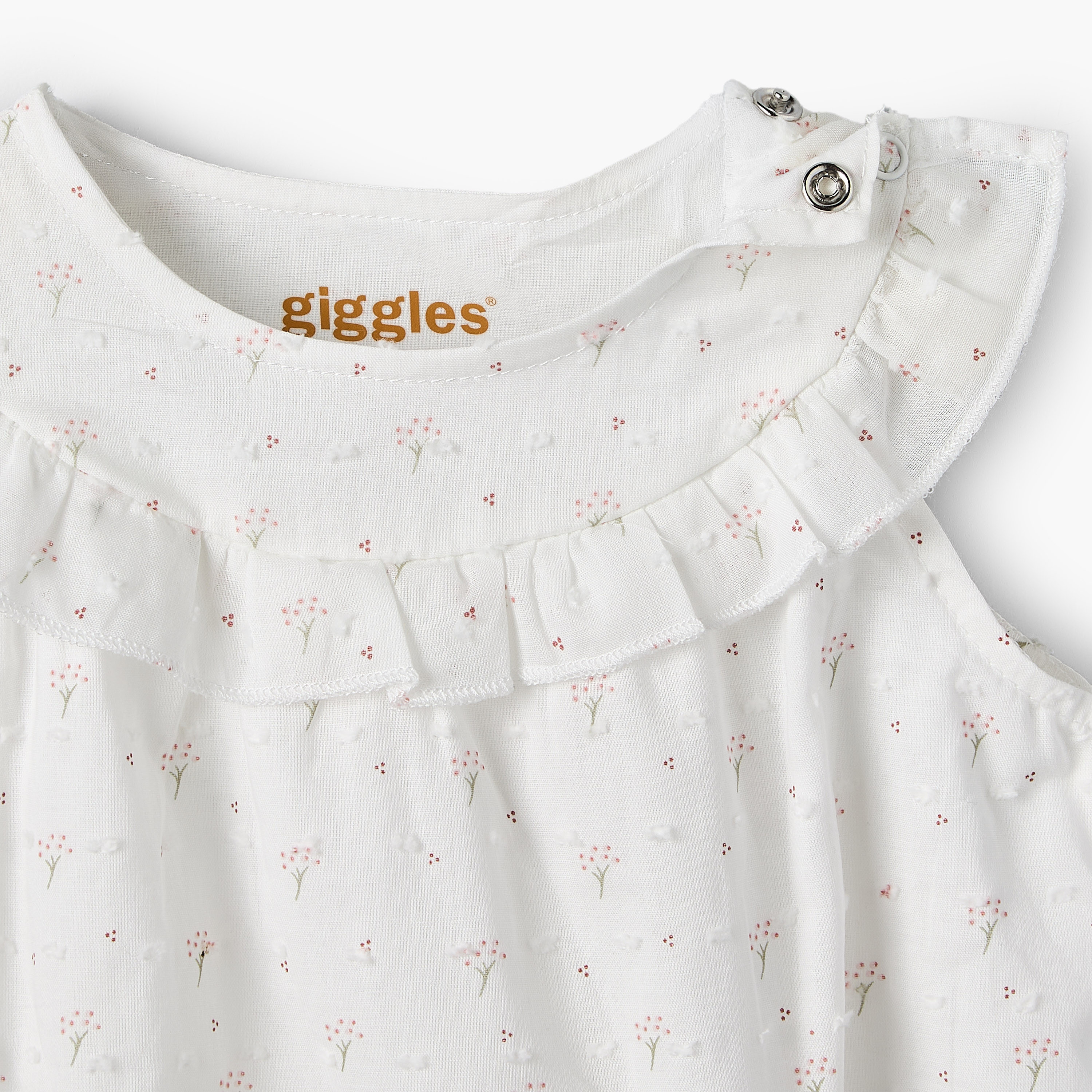 Giggles Round Neck Sleeveless Romper with Cap-baby-girls-clothing-rompers-image-6
