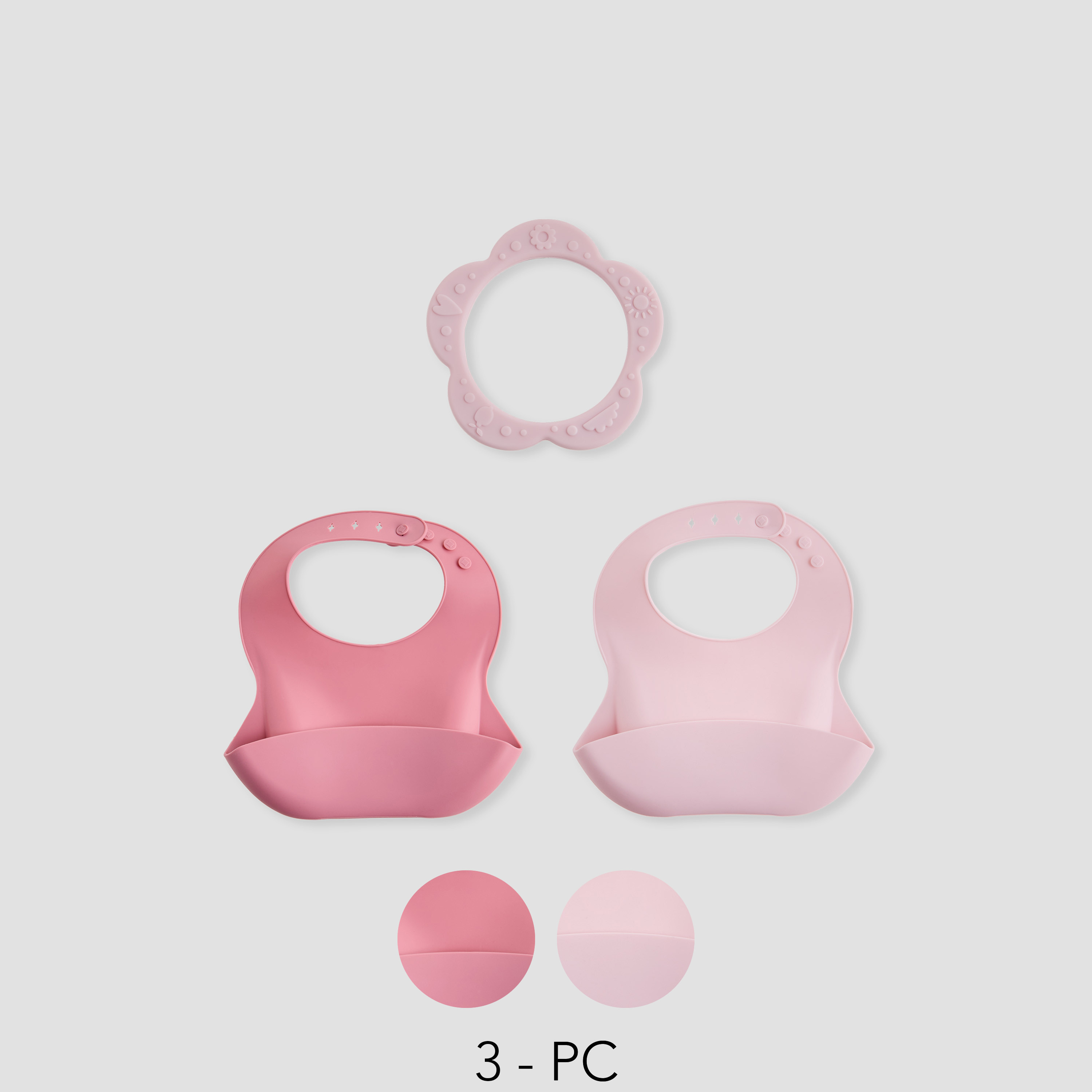 Juniors 3-Piece Silicone Bib and Teether Set-baby-feeding-bibs-image-1