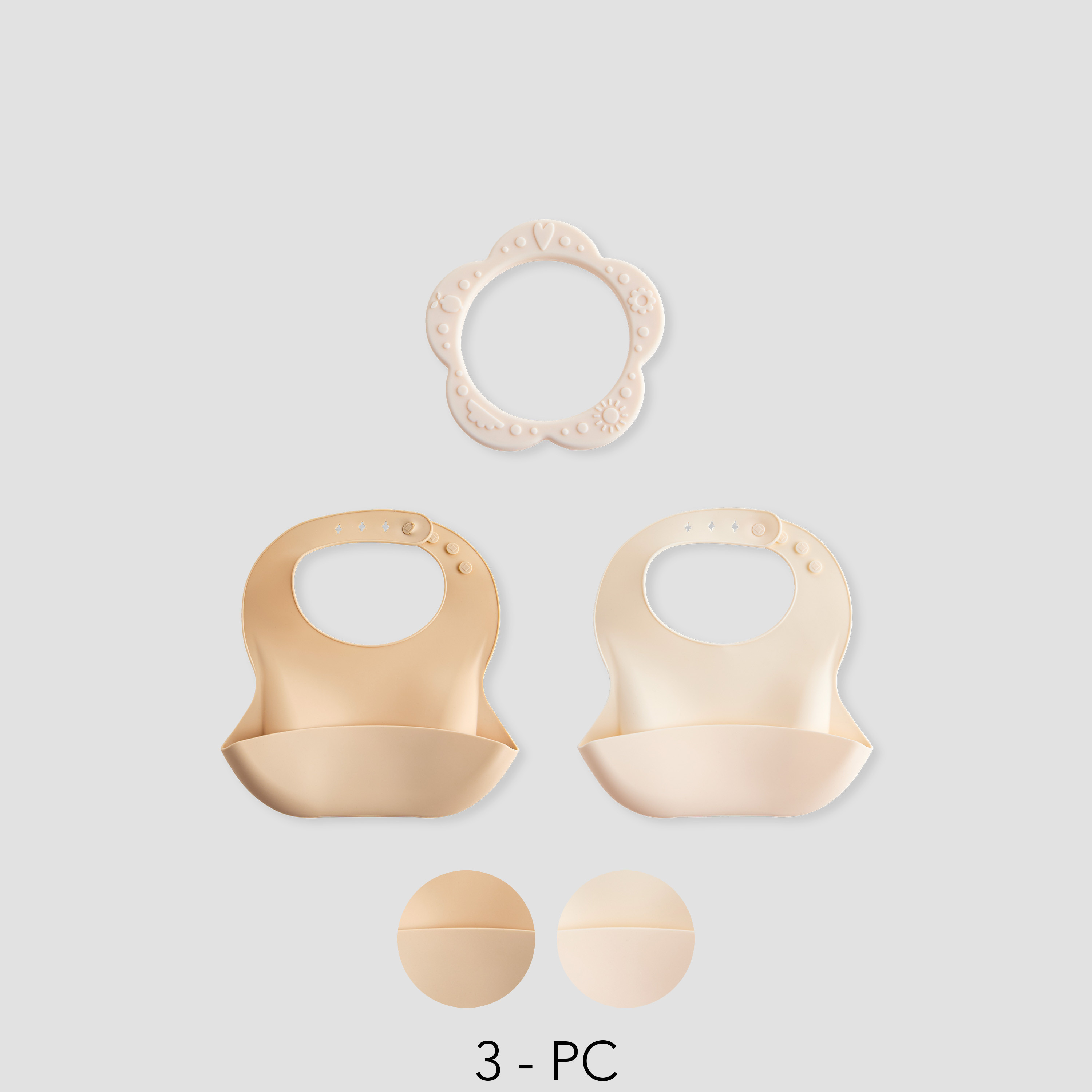 Juniors 3-Piece Silicone Bib and Teether Set-baby-feeding-bibs-image-1