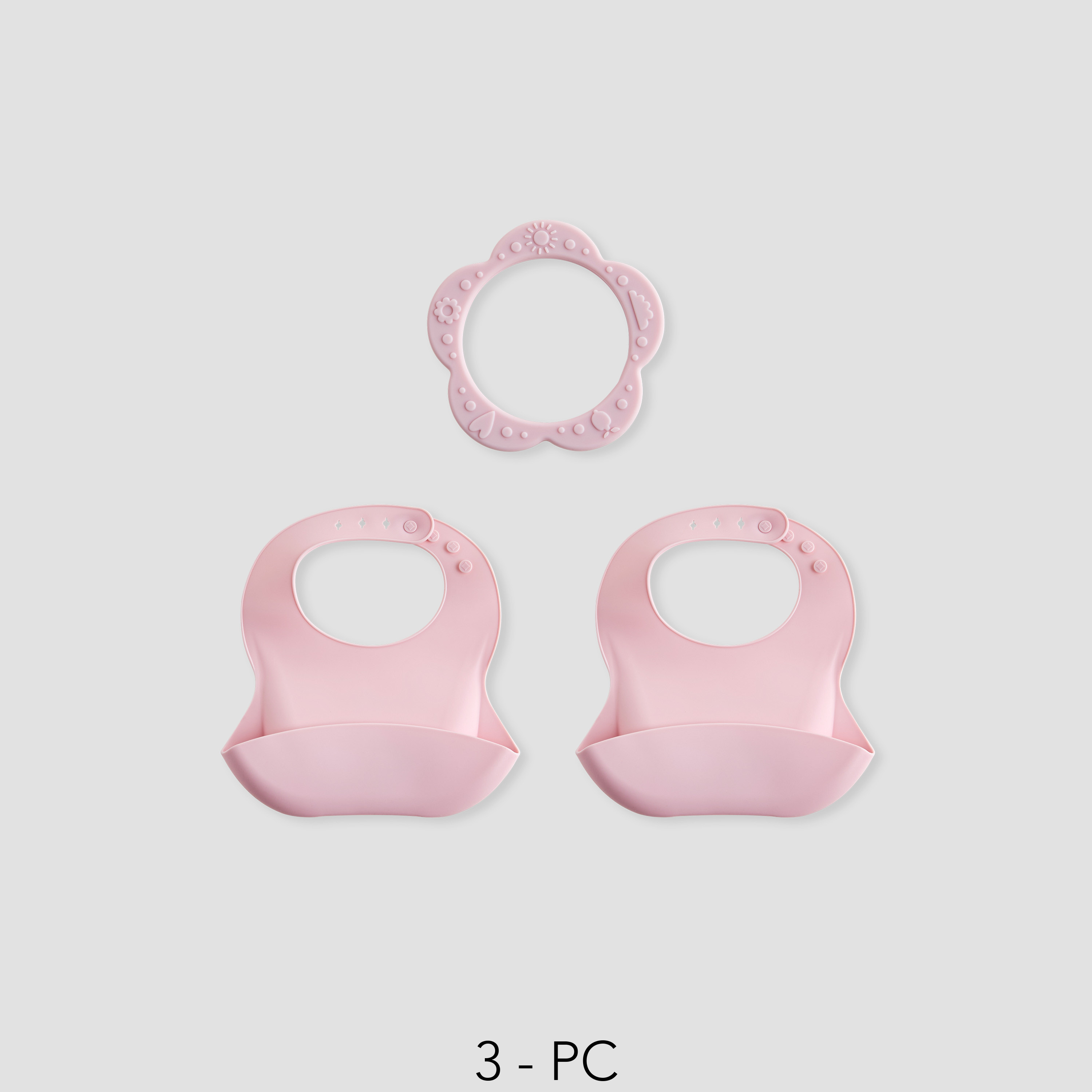 Juniors 3-Piece Silicone Bib and Teether Set-baby-feeding-bibs-image-2
