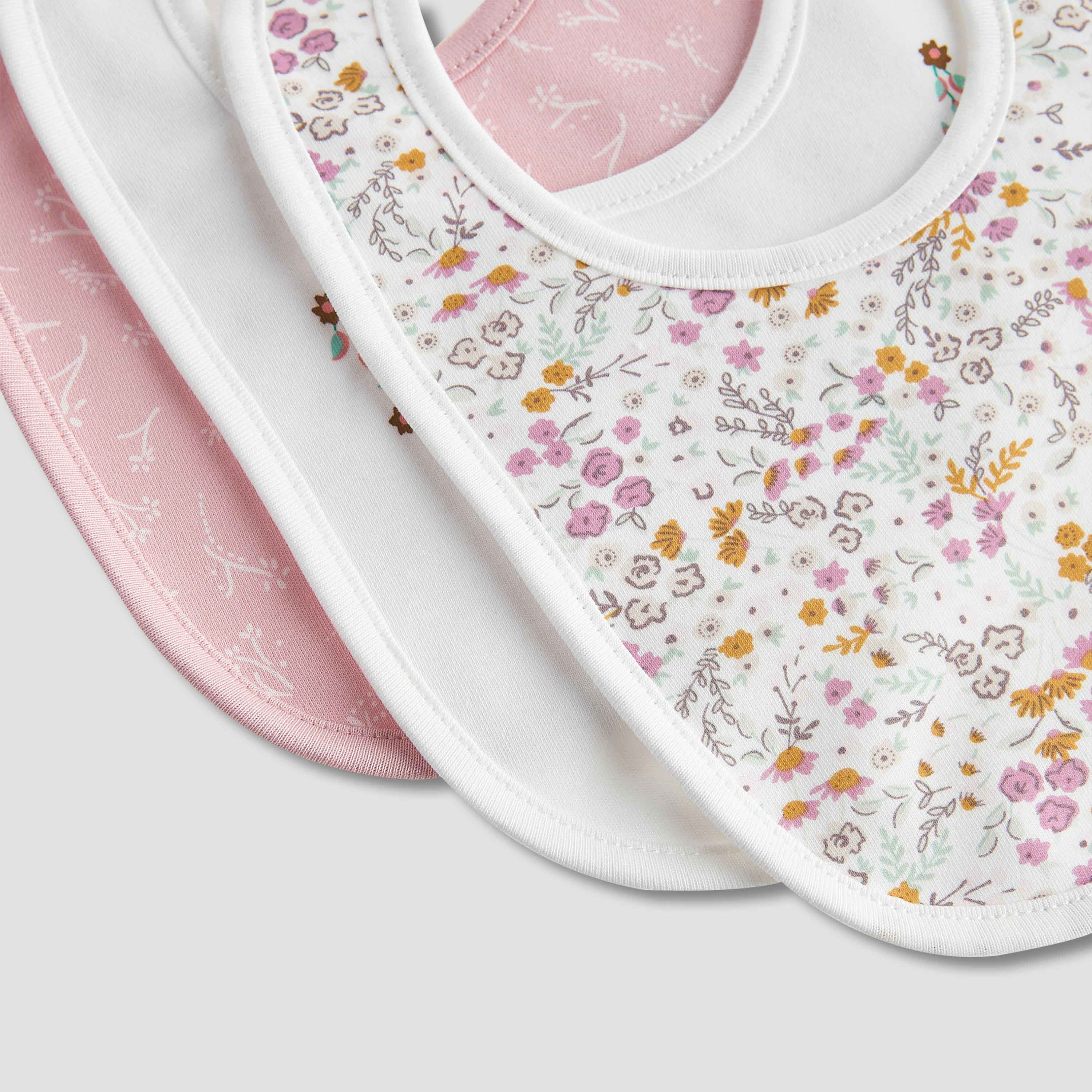 مريلة بطبعات زهور وأزرار إغلاق من جونيورز - طقم من 3 قطع-baby-feeding-bibs-image-7
