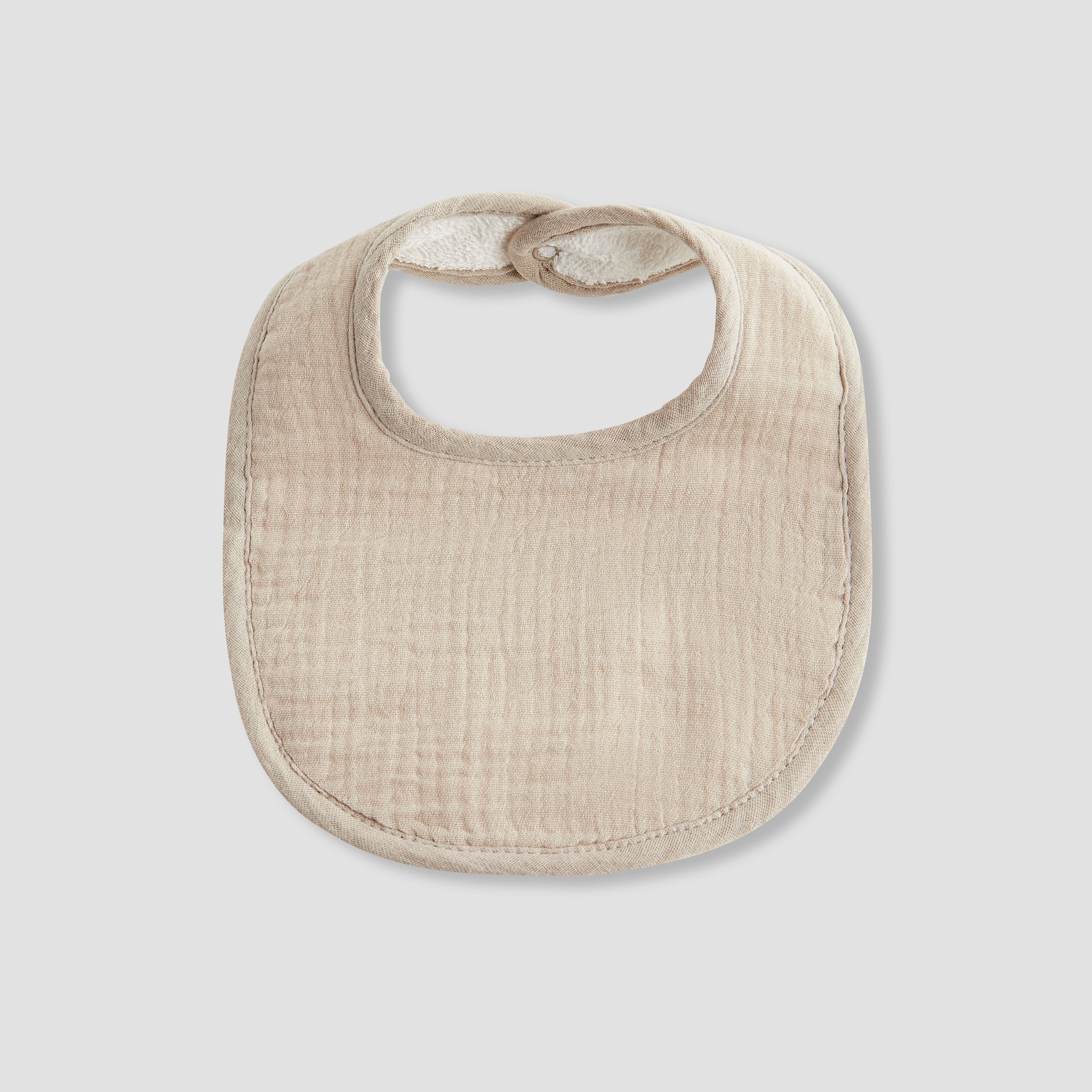 مرايل أطفال قطن بأزرار إغلاق كبس من جيجلز - طقم من قطعتين-baby-feeding-bibs-image-2