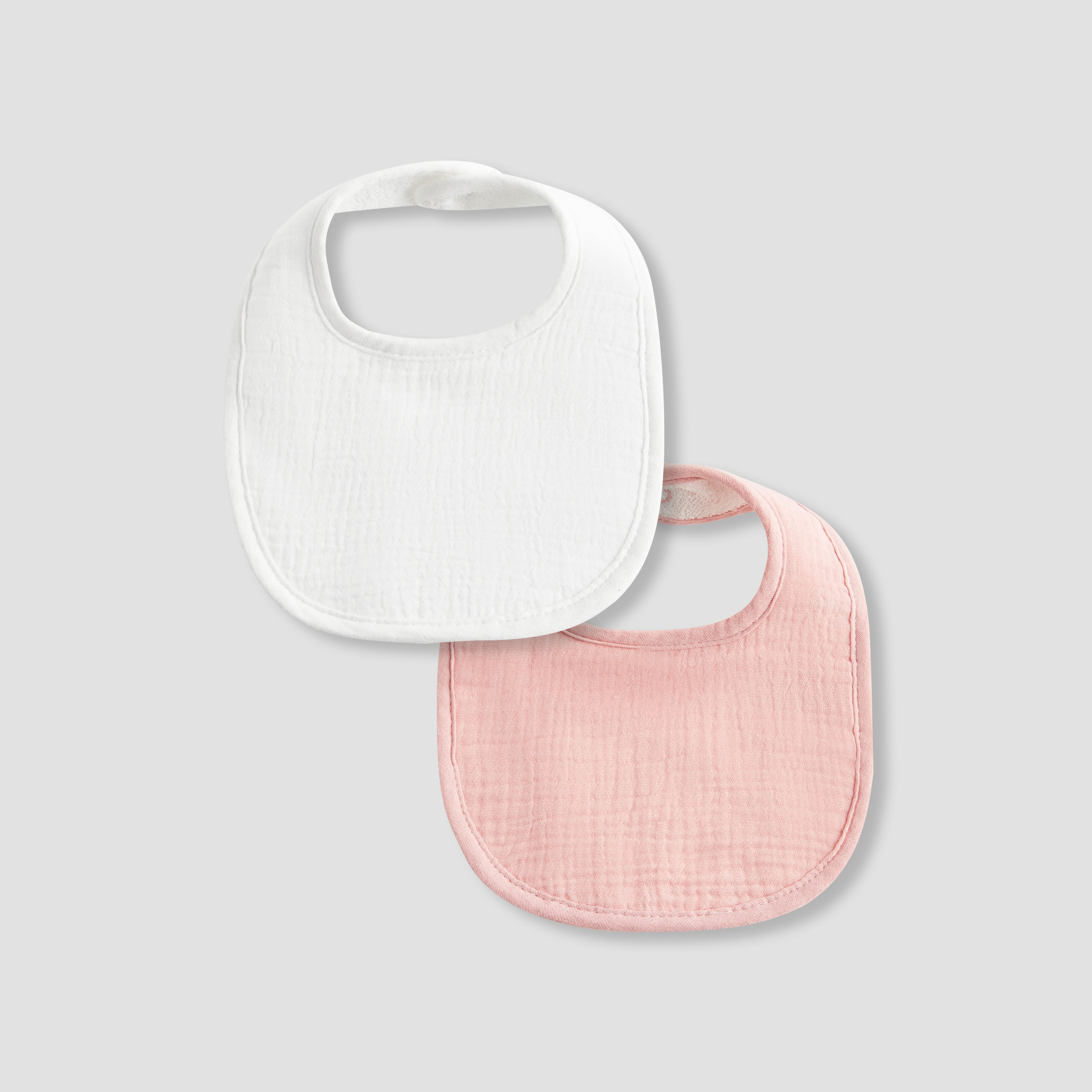 Giggles Baby Bib with Snap Button Closure - Cotton - 2-Piece Set-baby-feeding-bibs-image-1