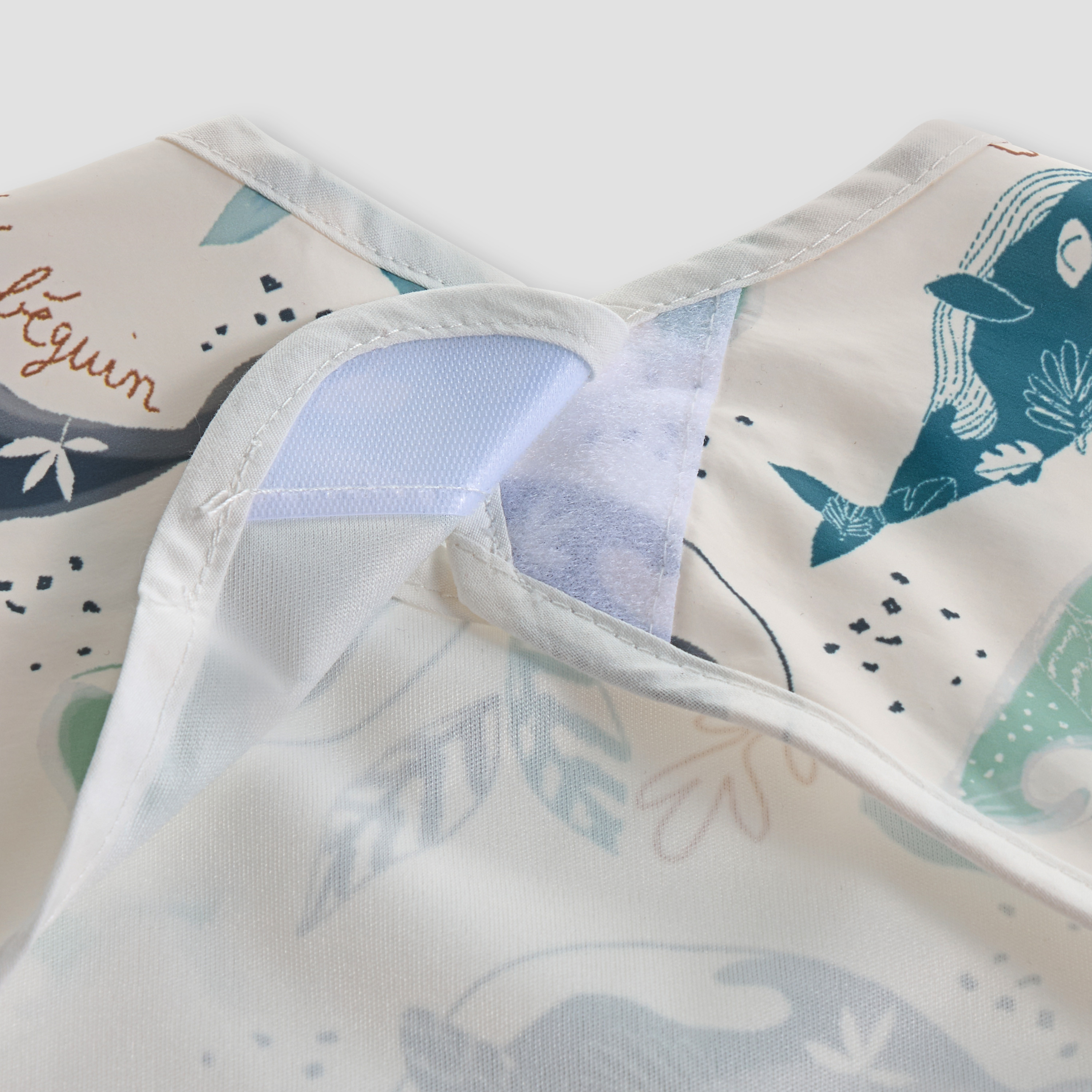 Juniors Whale Print Apron Bib with Long Sleeves-baby-feeding-bibs-image-6