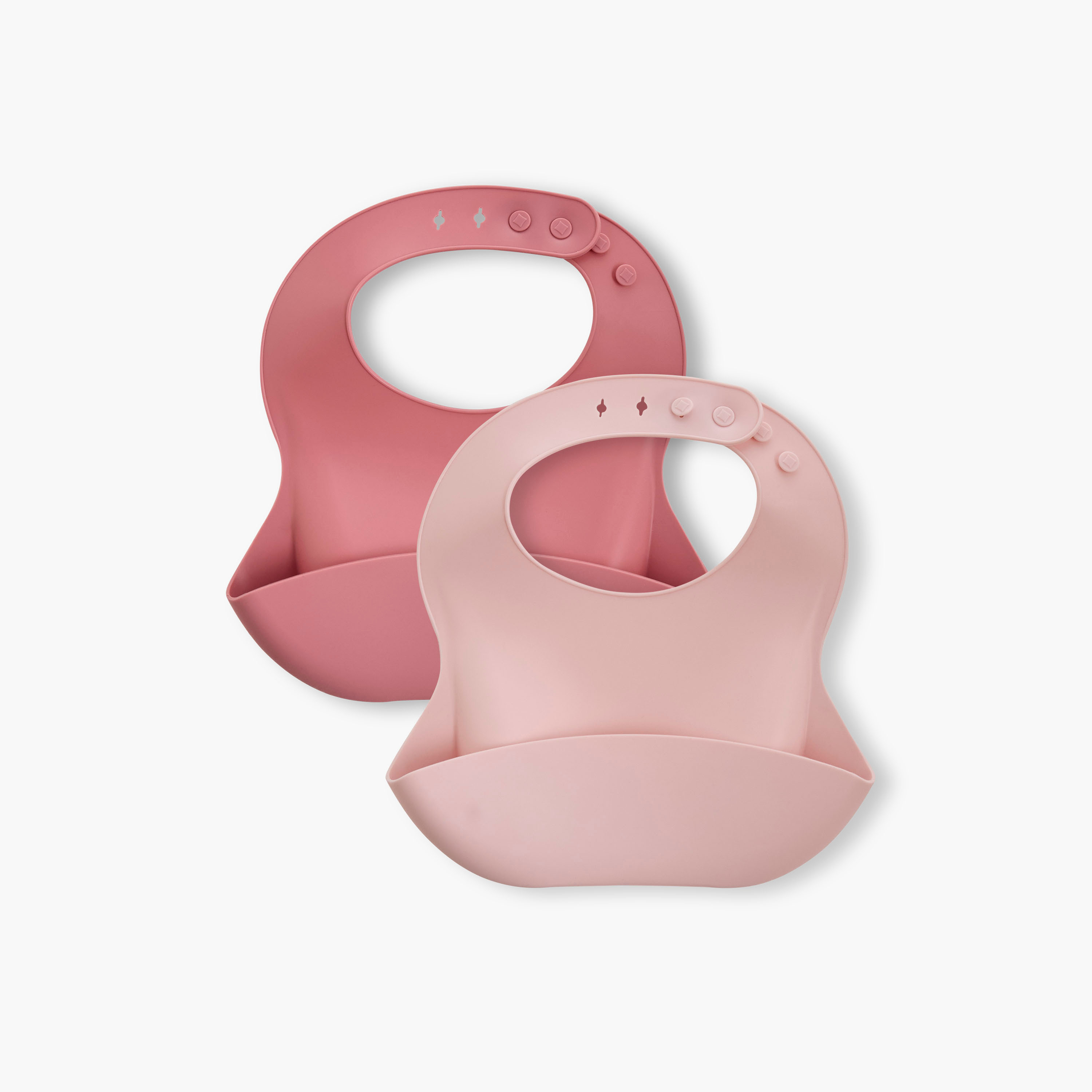 مرايل سيليكون سادة من جيجلز - طقم من قطعتين-baby-feeding-bibs-image-1