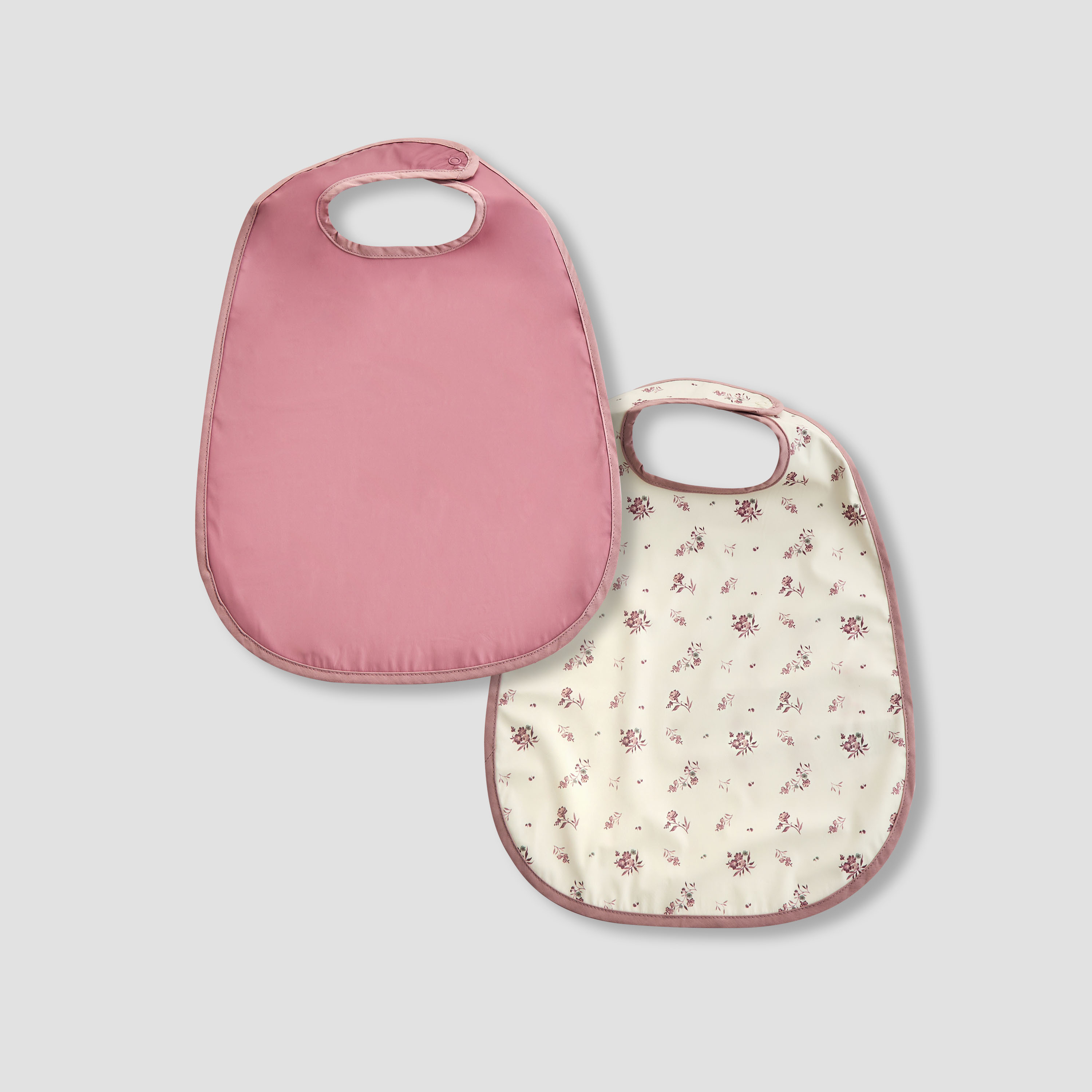 Juniors Assorted Baby Bib with Button Closure- Set of 2-baby-feeding-bibs-image-1