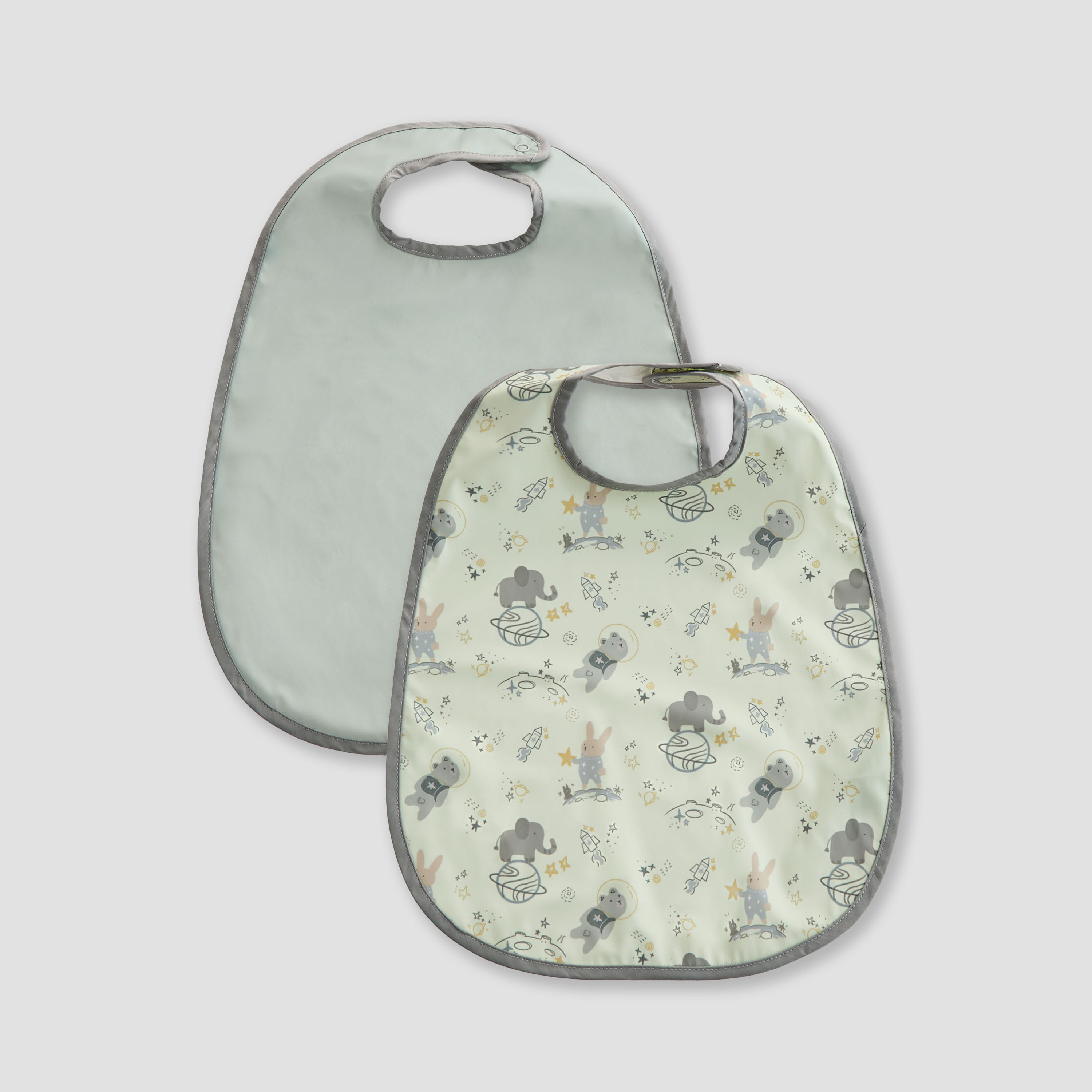 Juniors Baby Bib with Assorted Print - Set of 2-baby-feeding-bibs-image-1