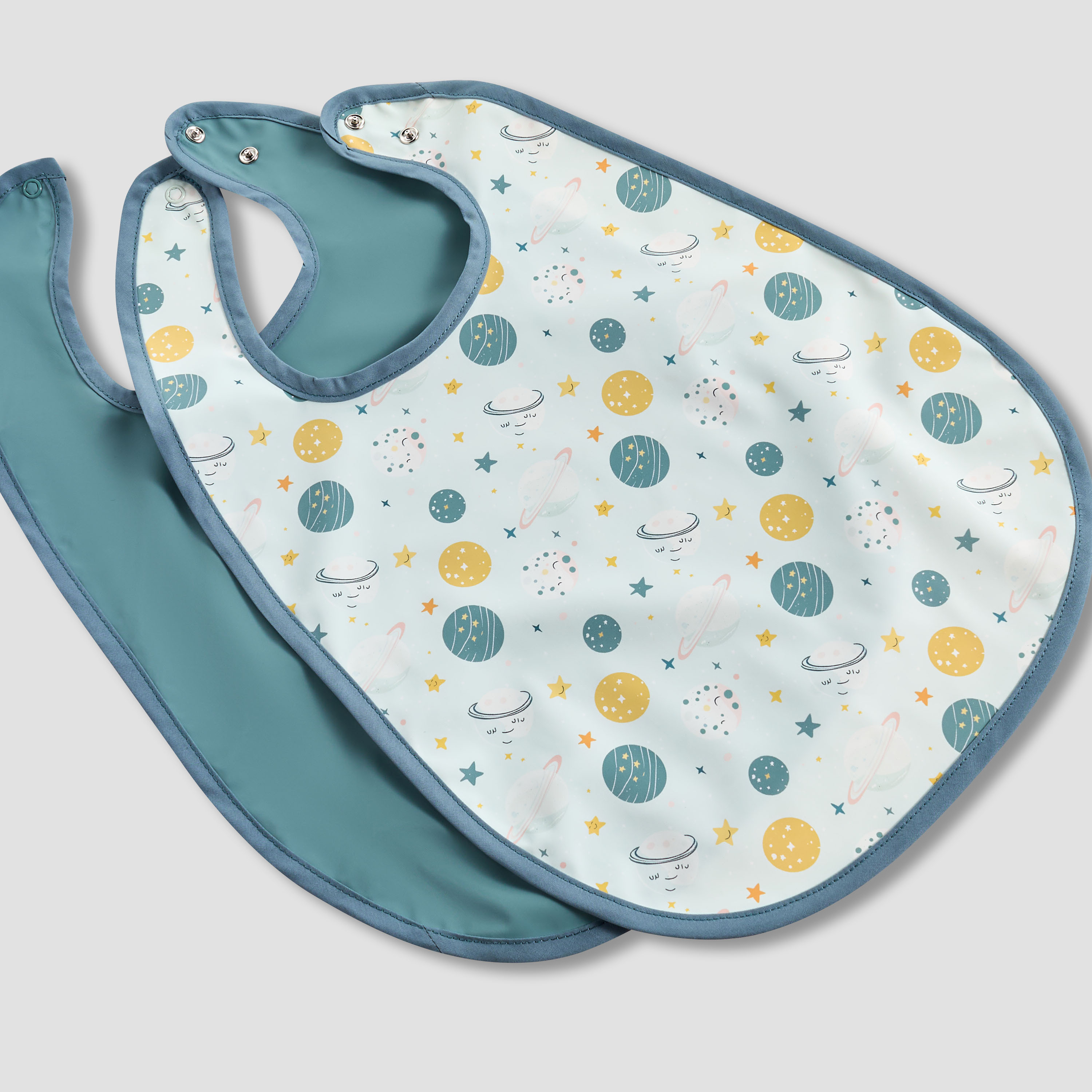 Pack of 2 Juniors Baby Bib with Snap Button Closure-baby-feeding-bibs-image-5