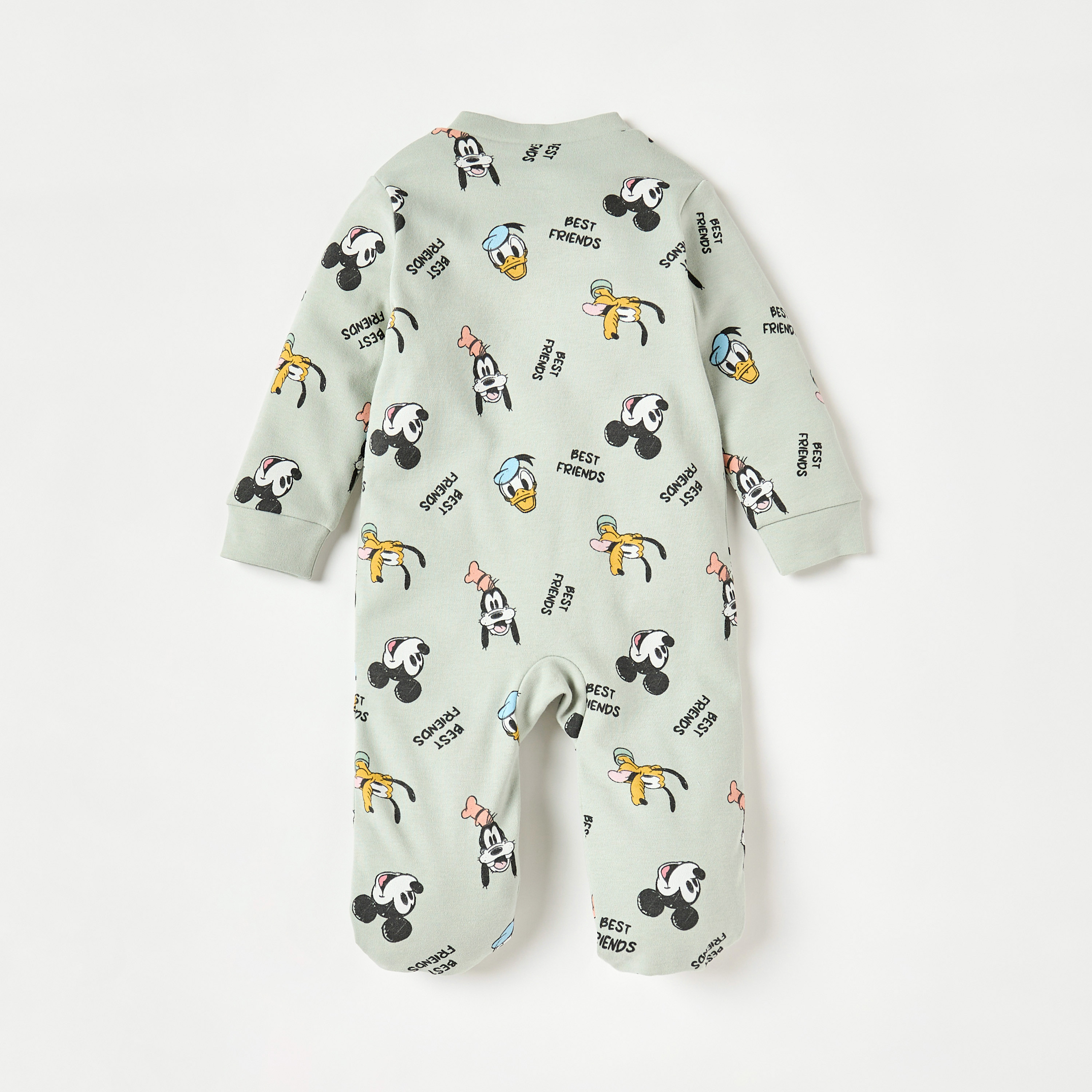 Disney All-Over Mickey Mouse Print Sleepsuit with Long Sleeves-baby-boys-clothing-nightwear-sleepsuits-image-4