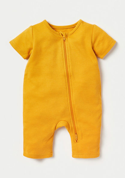 Juniors Textured Romper with Zip Closure - Set of 4-Rompers%2C Dungarees and Jumpsuits-image-1