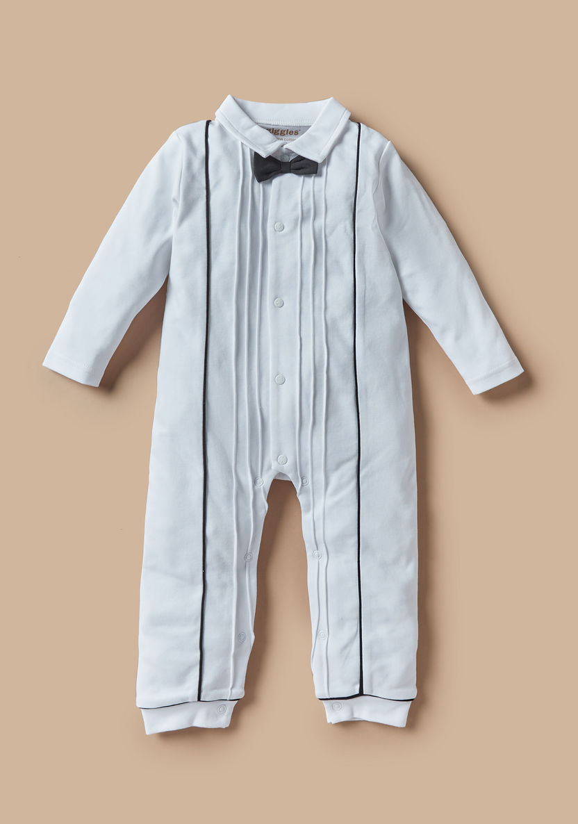 Giggles Pintuck Detail Sleepsuit with Long Sleeves-Sleepsuits-image-0