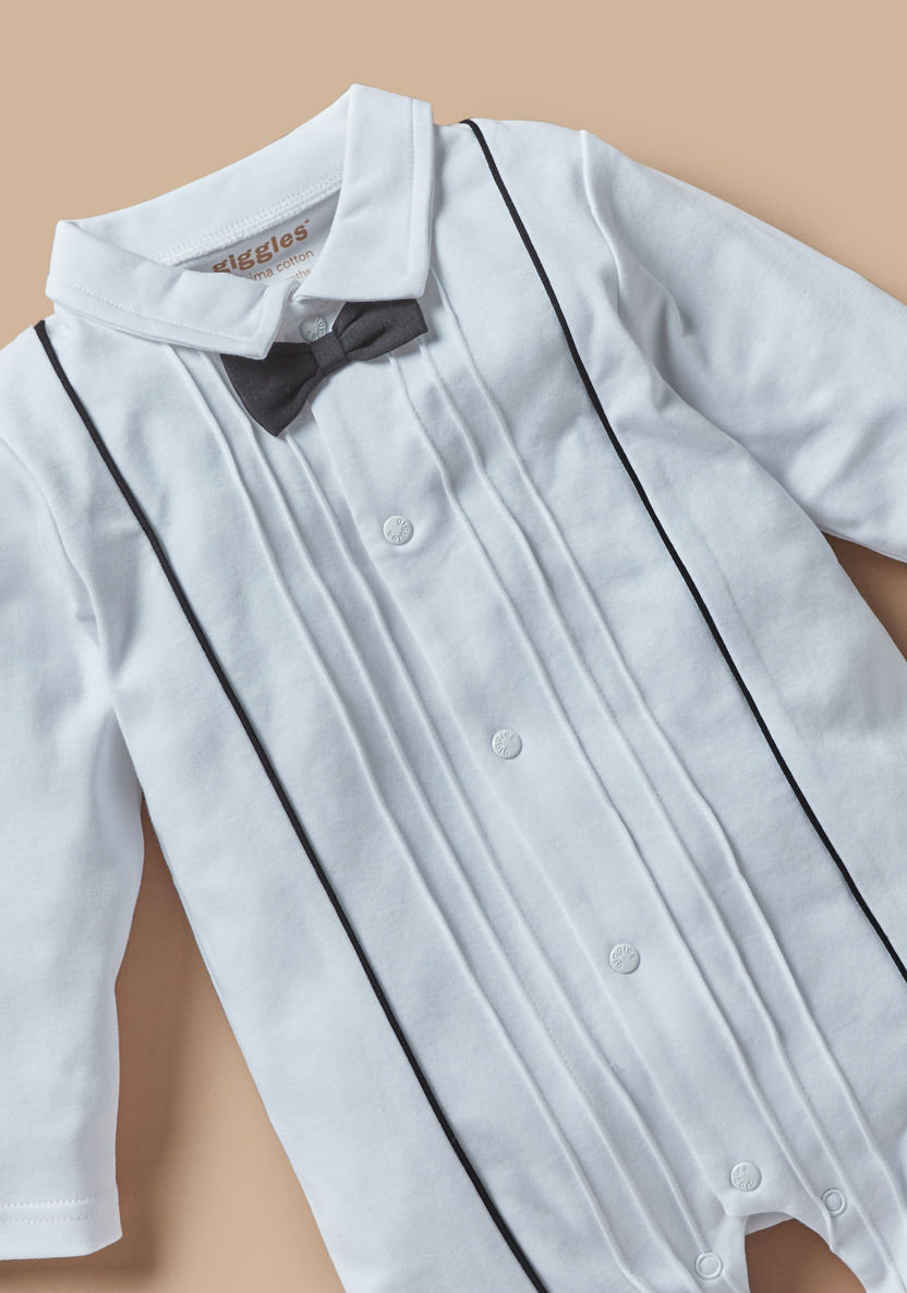 Giggles Pintuck Detail Sleepsuit with Long Sleeves-Sleepsuits-image-1