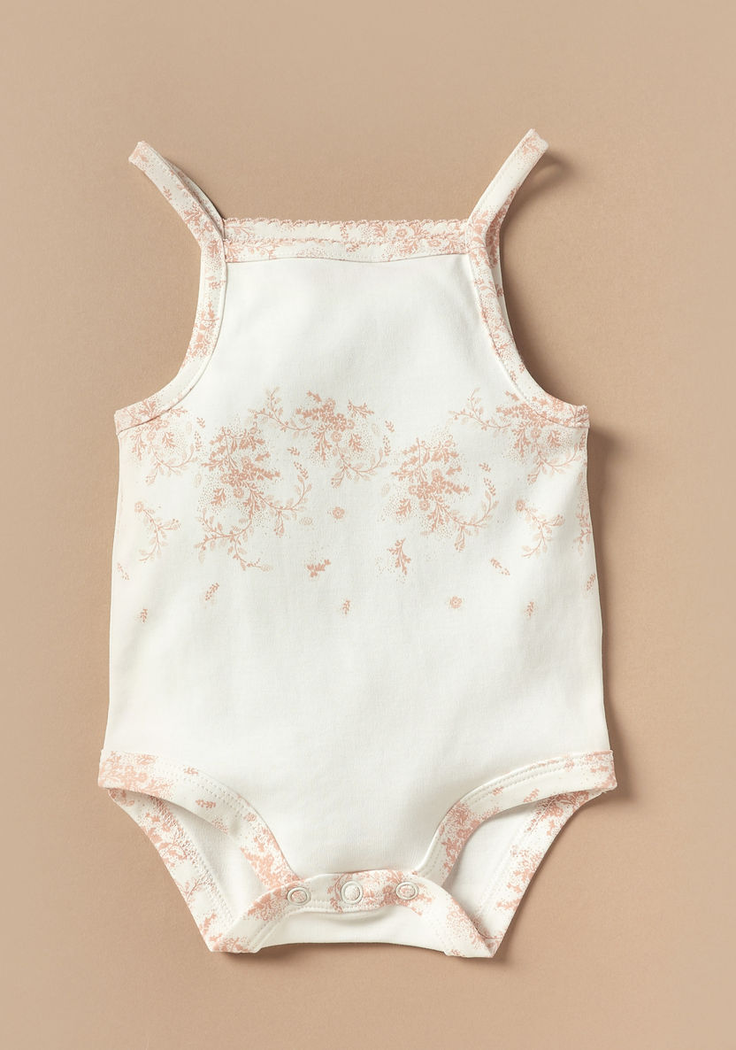 Giggles Floral Print Sleeveless Bodysuit with Button Closure-Bodysuits-image-0