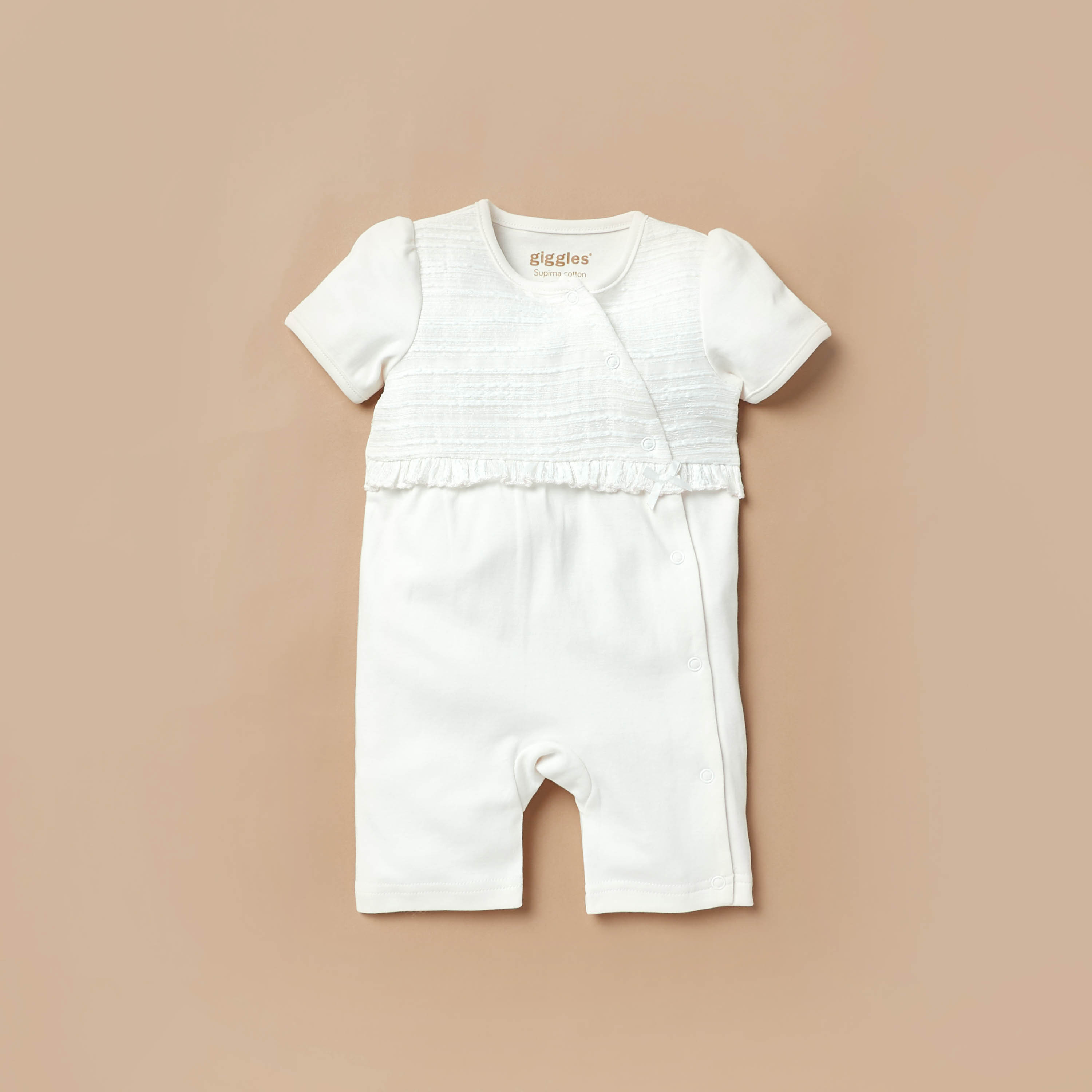 White cotton cheap romper baby