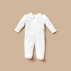 Giggles Embroidered Sleepsuit with Peter Pan Collar