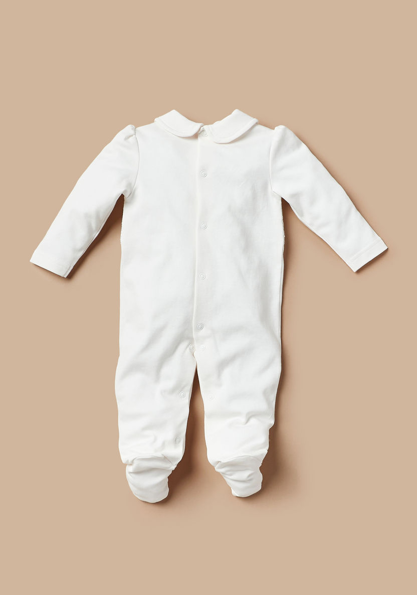Giggles Embroidered Sleepsuit with Peter Pan Collar-Sleepsuits-image-1