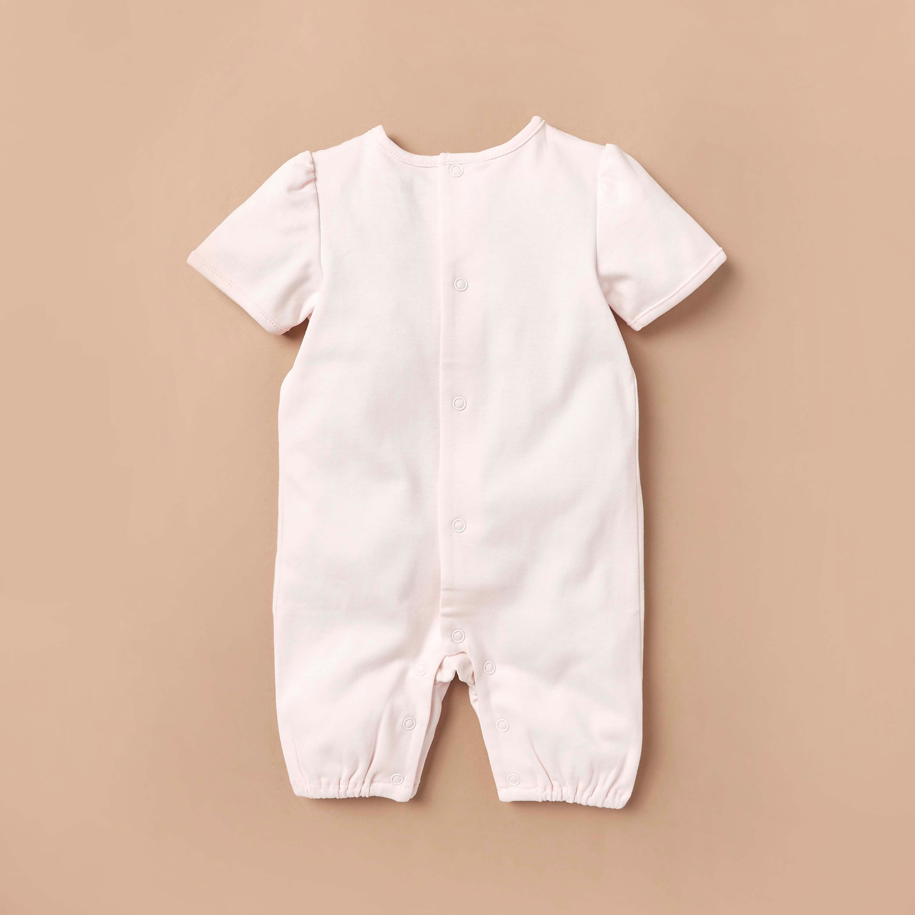 أفرول بفيونكة وزر إغلاق كبّاس من جيجلز-baby-girls-clothing-rompers-image-3