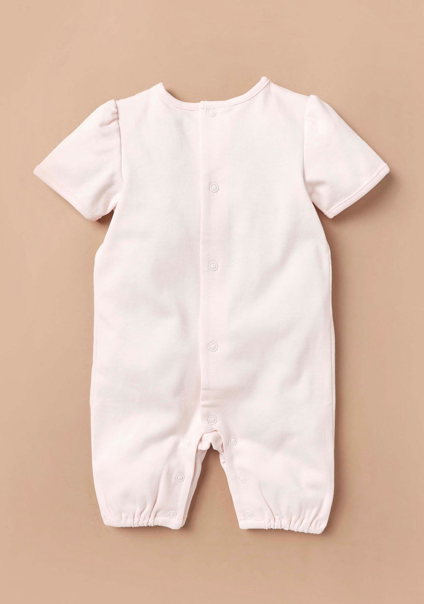 Giggles Bow Accent Romper with Snap Button Closure-Rompers%2C Dungarees and Jumpsuits-image-2