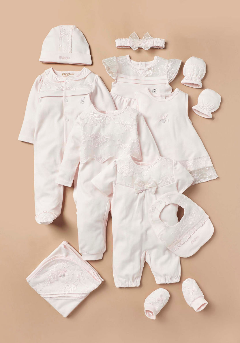 Giggles Bow Accent Romper with Snap Button Closure-Rompers%2C Dungarees and Jumpsuits-image-4