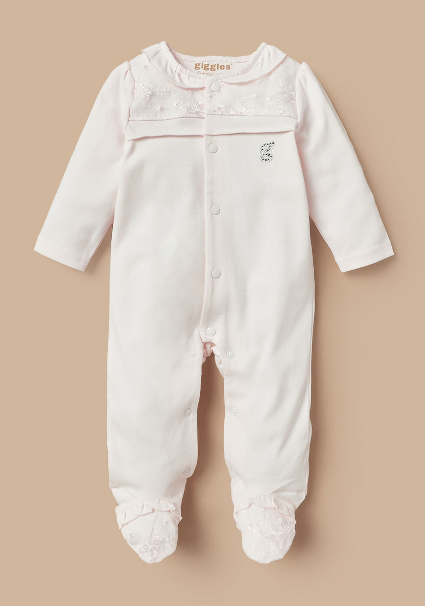 Giggles Lace Detail Sleepsuit and Snap Button Closure-Sleepsuits-image-0