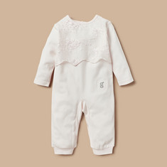 Buy Baby Girls' Giggles Lace Detail Sleepsuit and Snap Button Closure  Online