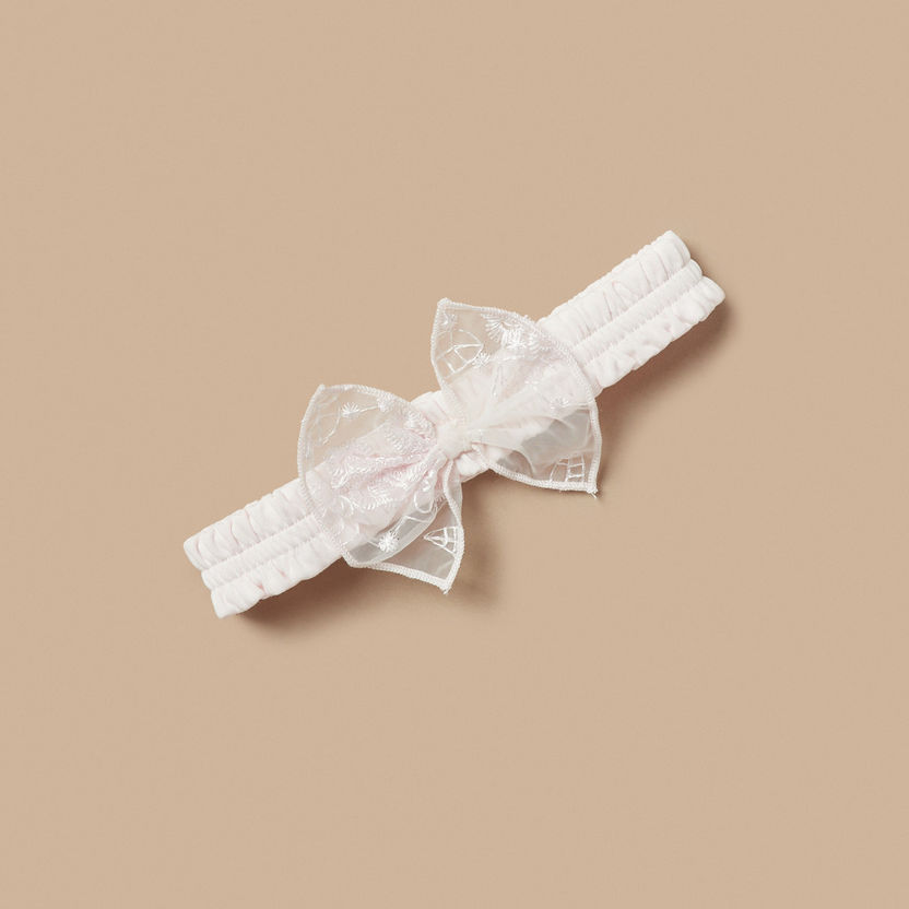 Giggles Textured Headband with Lace Bow-Hair Accessories-image-2