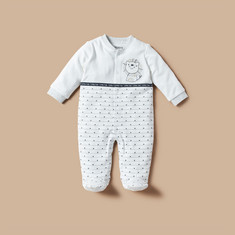 Juniors Bear Applique Sleepsuit with Long Sleeves