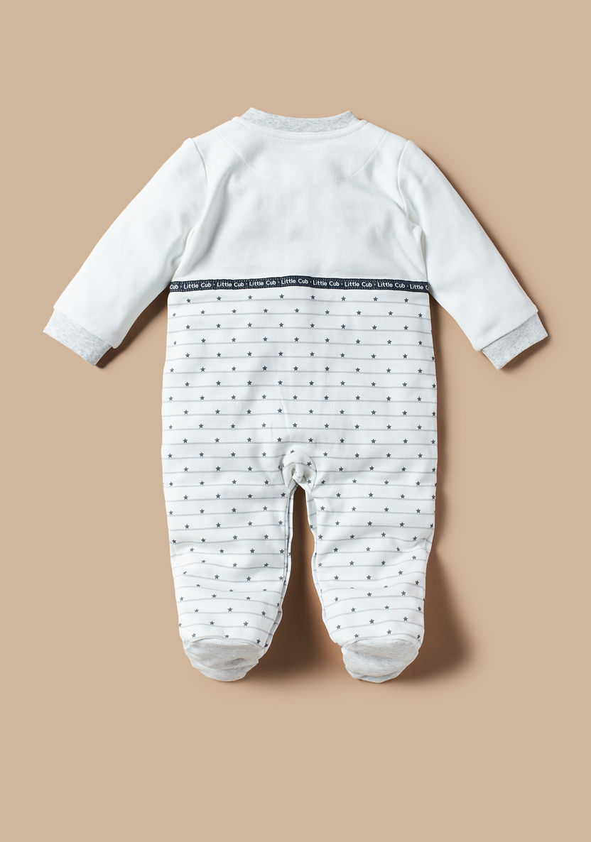 Juniors Bear Applique Sleepsuit with Long Sleeves-Sleepsuits-image-3