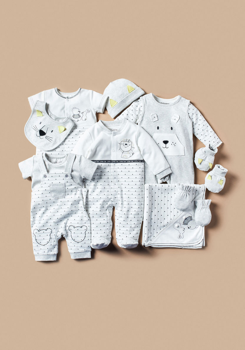 Juniors Bear Applique Sleepsuit with Long Sleeves-Sleepsuits-image-4