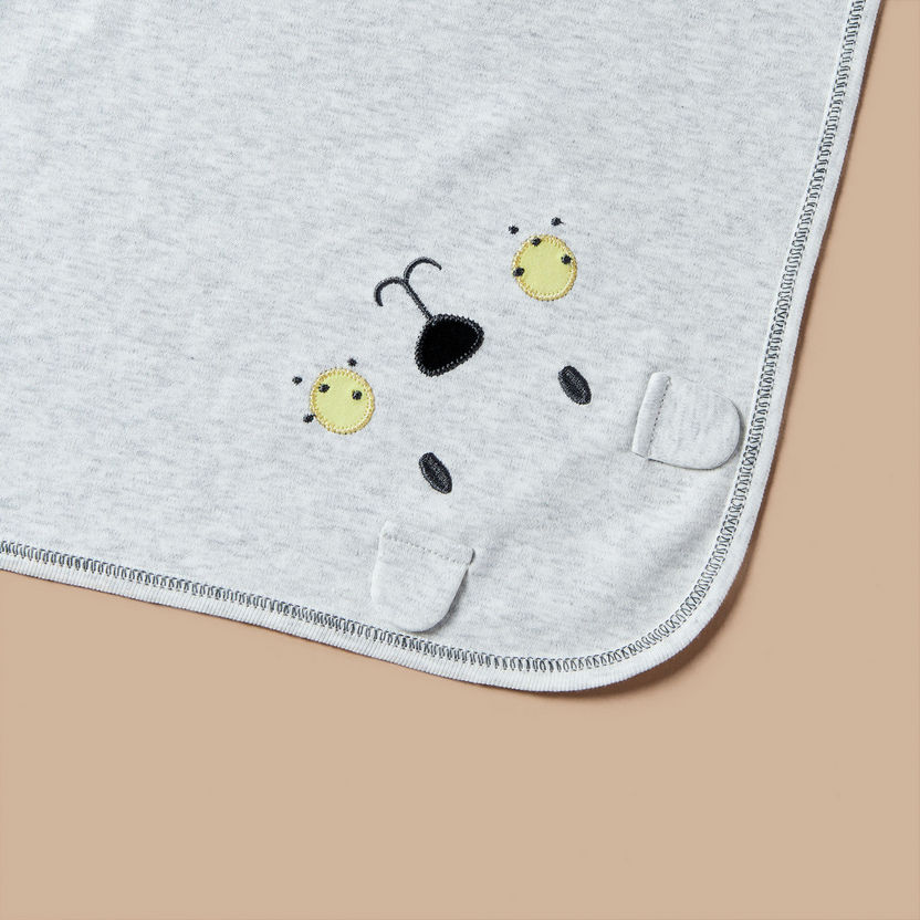 Juniors Bear Applique Receiving Blanket - 70x70 cm-Receiving Blankets-image-2