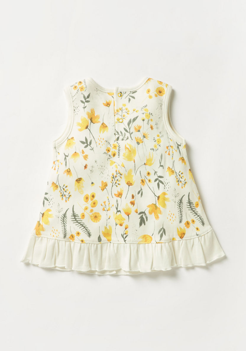 Juniors All-Over Floral Print Sleeveless Dress with Ruffles-Dresses%2C Gowns and Frocks-image-1