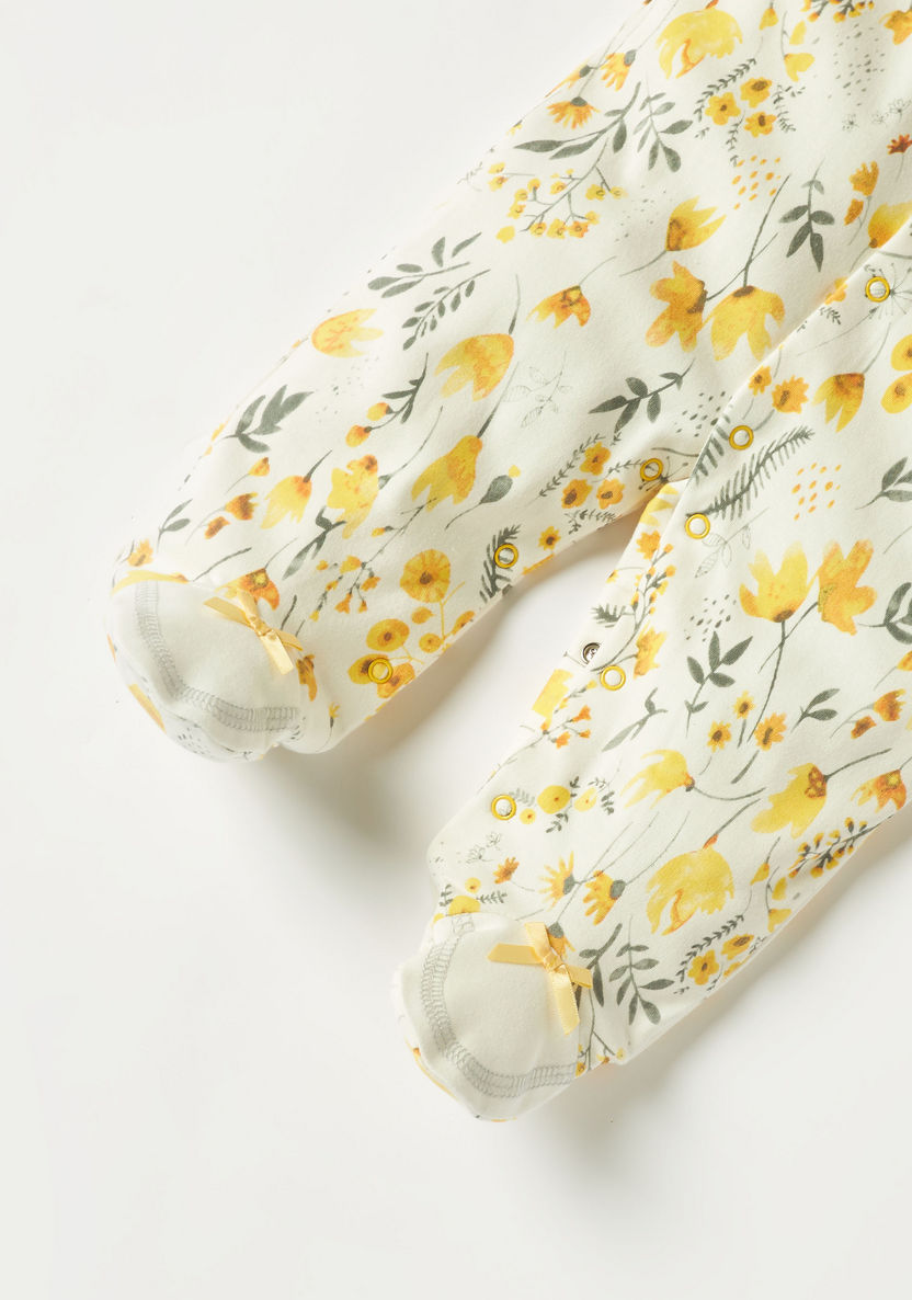 Juniors All-Over Floral Print Closed Feet Sleepsuit-Sleepsuits-image-3