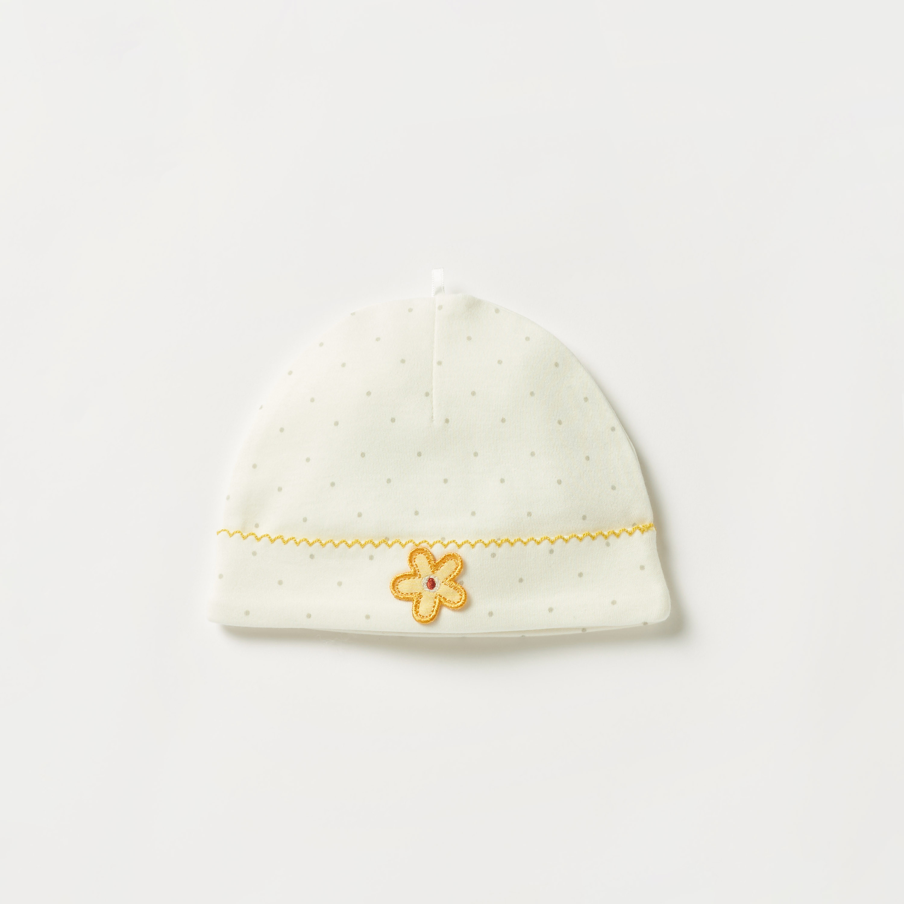 Juniors Flower Applique Beanie Cap-baby-girls-accessories-caps-image-1