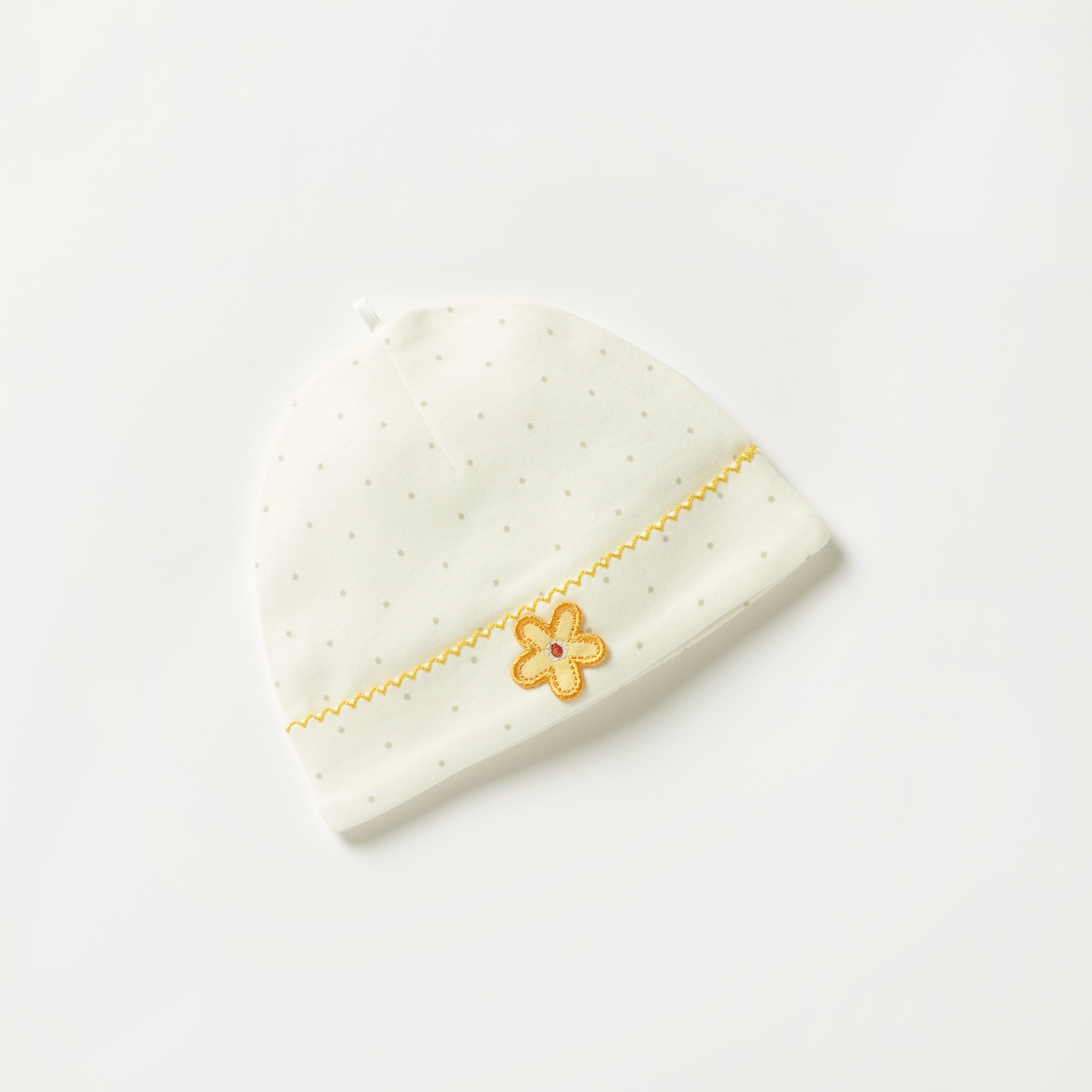 Juniors Flower Applique Beanie Cap-baby-girls-accessories-caps-image-3
