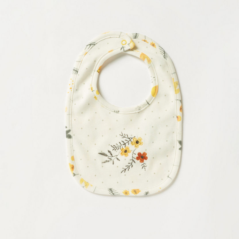 Juniors Embroidered Bib with Snap Button Closure-Bibs and Burp Cloths-image-0