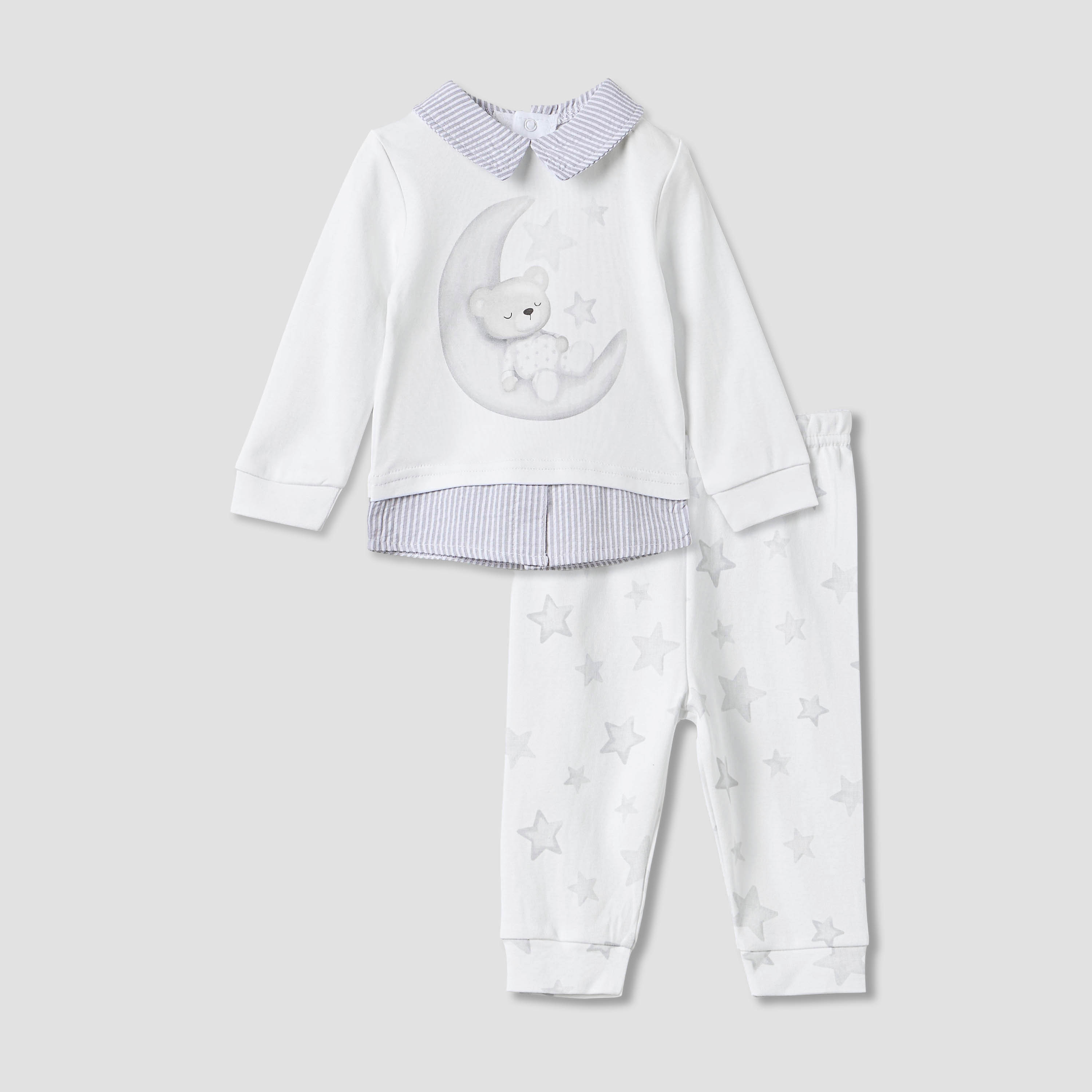 طقم بنطلون بيجاما وتيشيرت بياقة وطبعات من جيجلز-baby-boys-clothing-nightwear-pyjamasets-image-6
