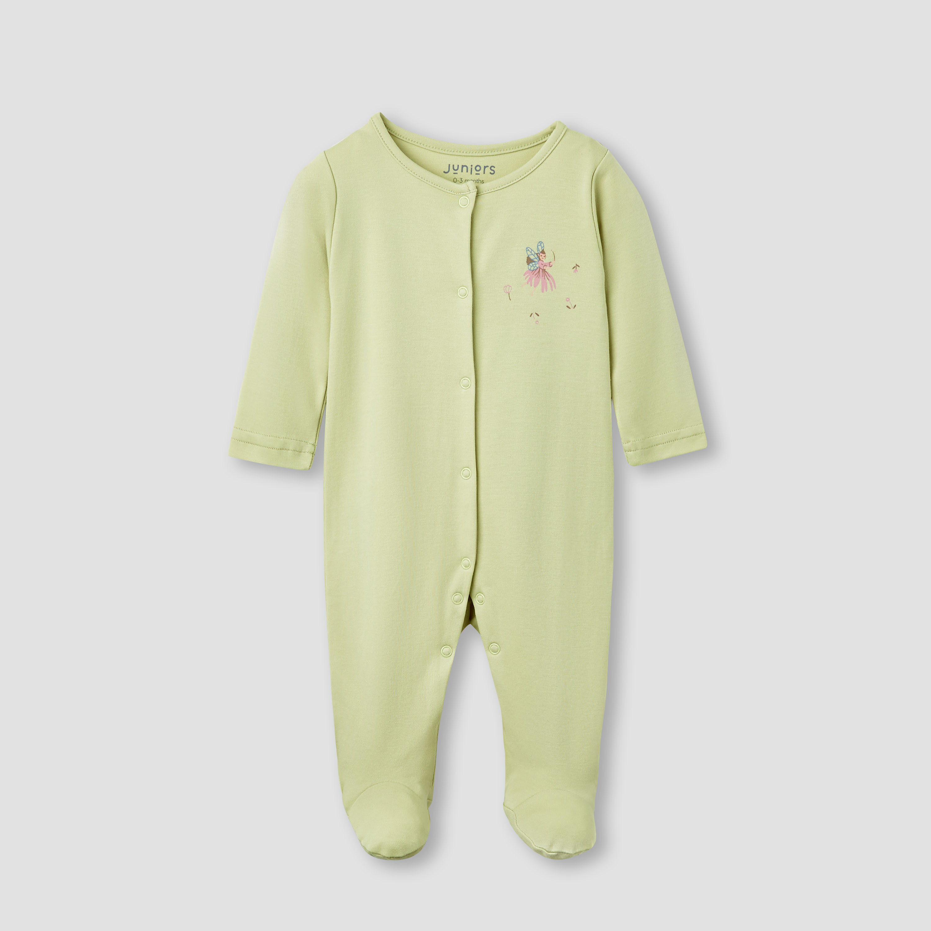Juniors Printed Closed Feet Sleepsuit with Long Sleeves - Set of 3-baby-girls-clothing-nightwear-sleepsuits-image-4