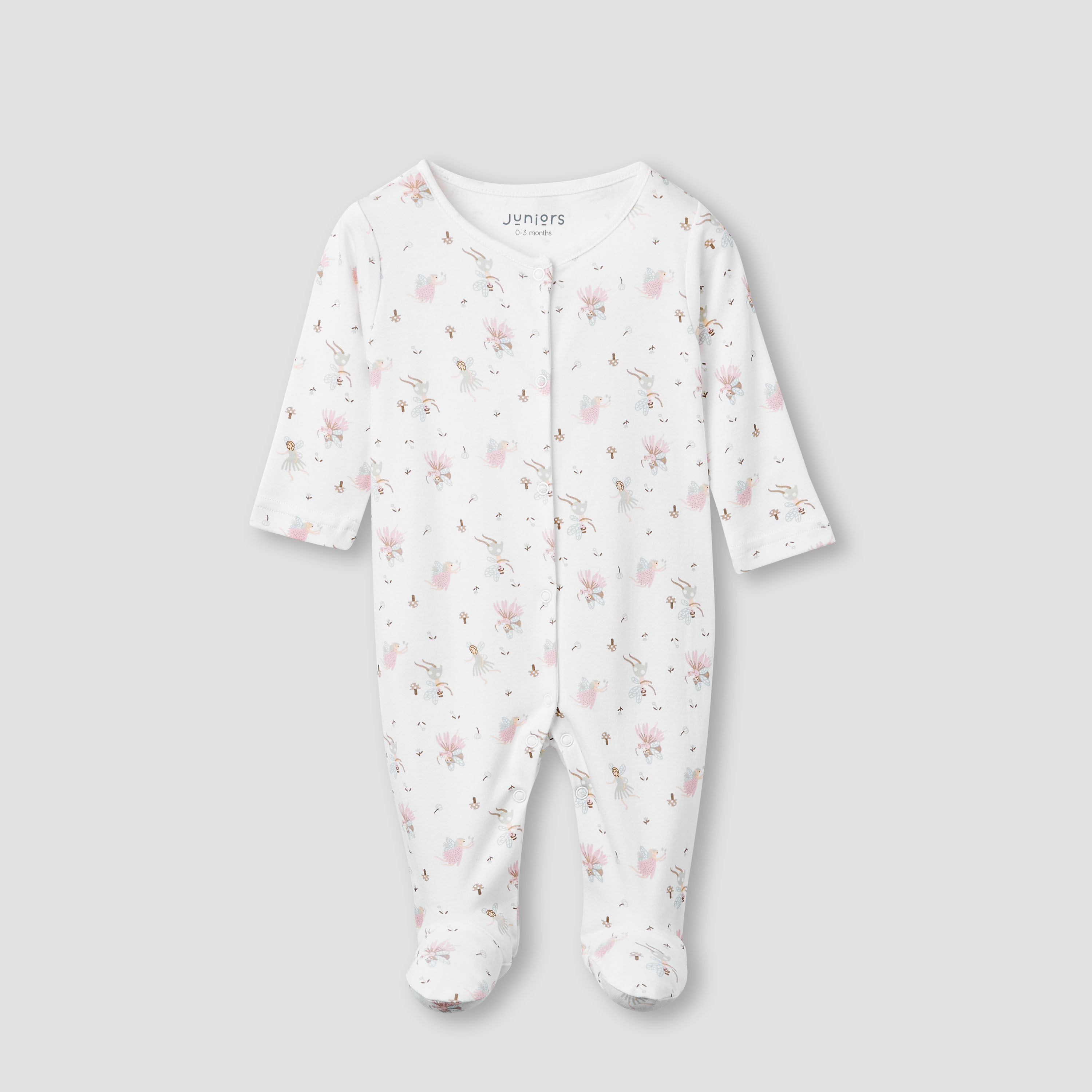Juniors Printed Closed Feet Sleepsuit with Long Sleeves - Set of 3-baby-girls-clothing-nightwear-sleepsuits-image-5