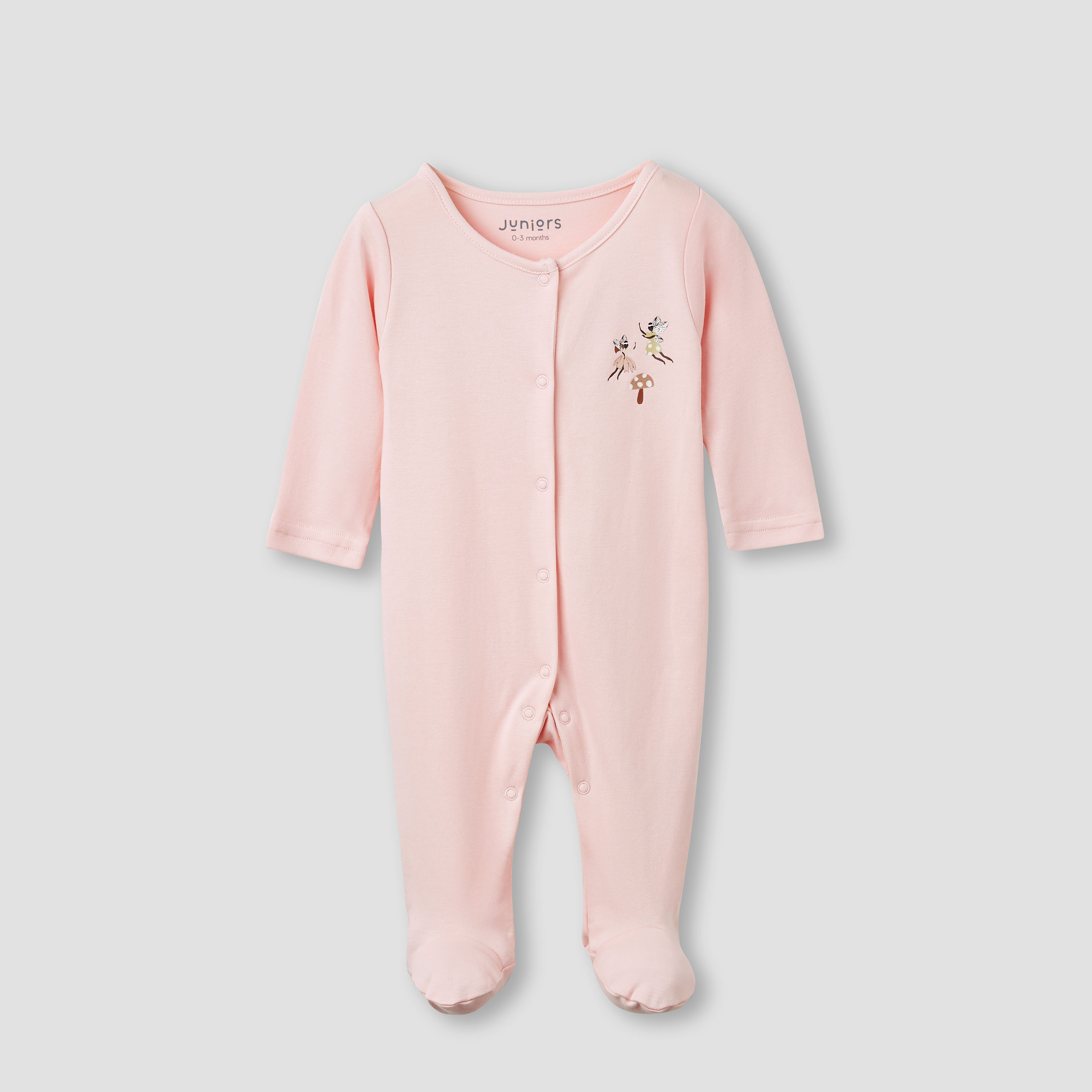 Juniors Printed Closed Feet Sleepsuit with Long Sleeves - Set of 3-baby-girls-clothing-nightwear-sleepsuits-image-6