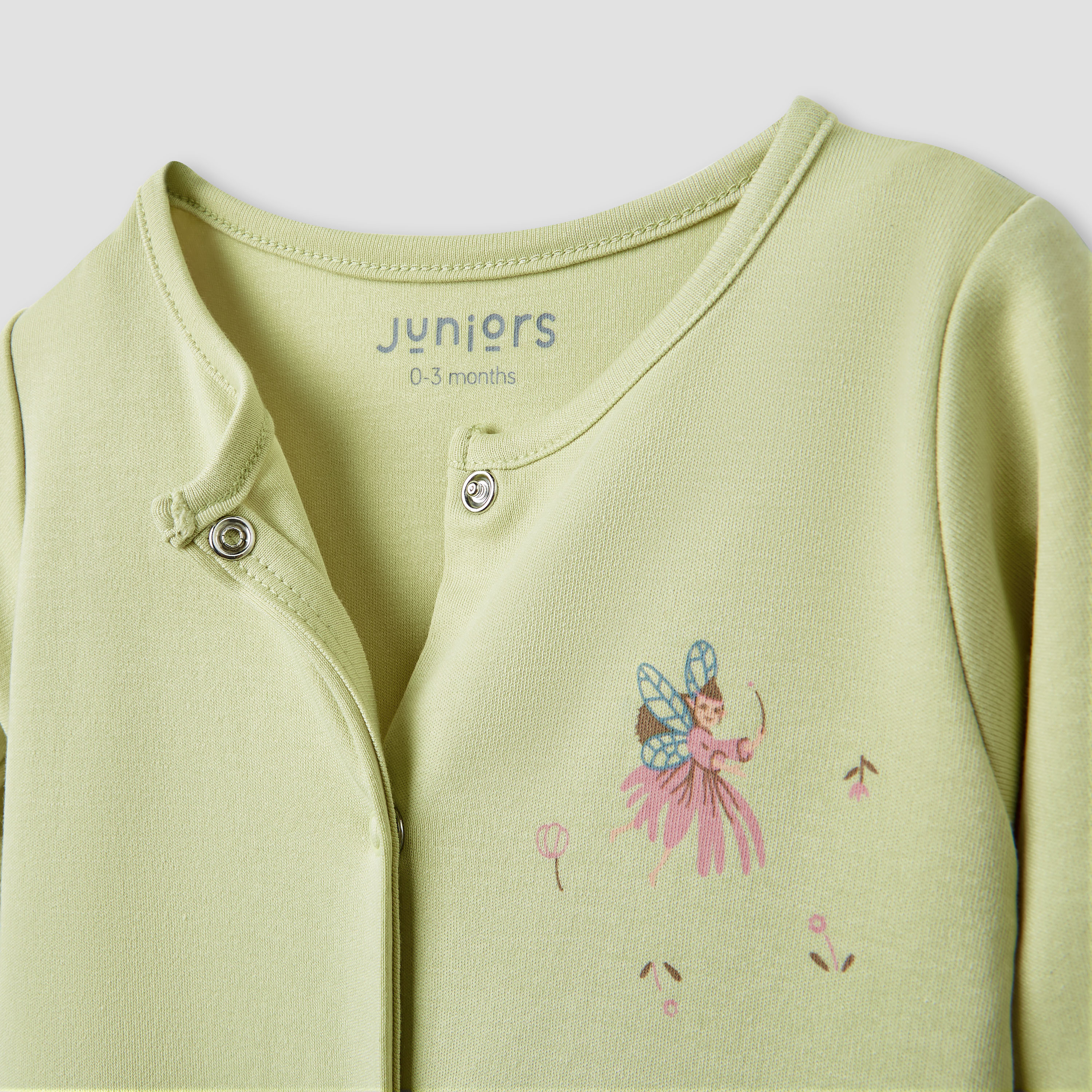 Juniors Printed Closed Feet Sleepsuit with Long Sleeves - Set of 3-baby-girls-clothing-nightwear-sleepsuits-image-7